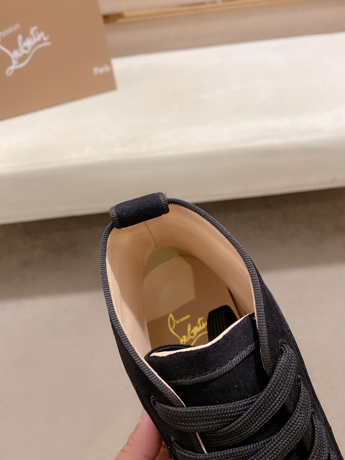 Christian Louboutin Men's High-Top Sneakers Italian Leather Rhinestone Accent 7 i1744698079247 2795 0 5