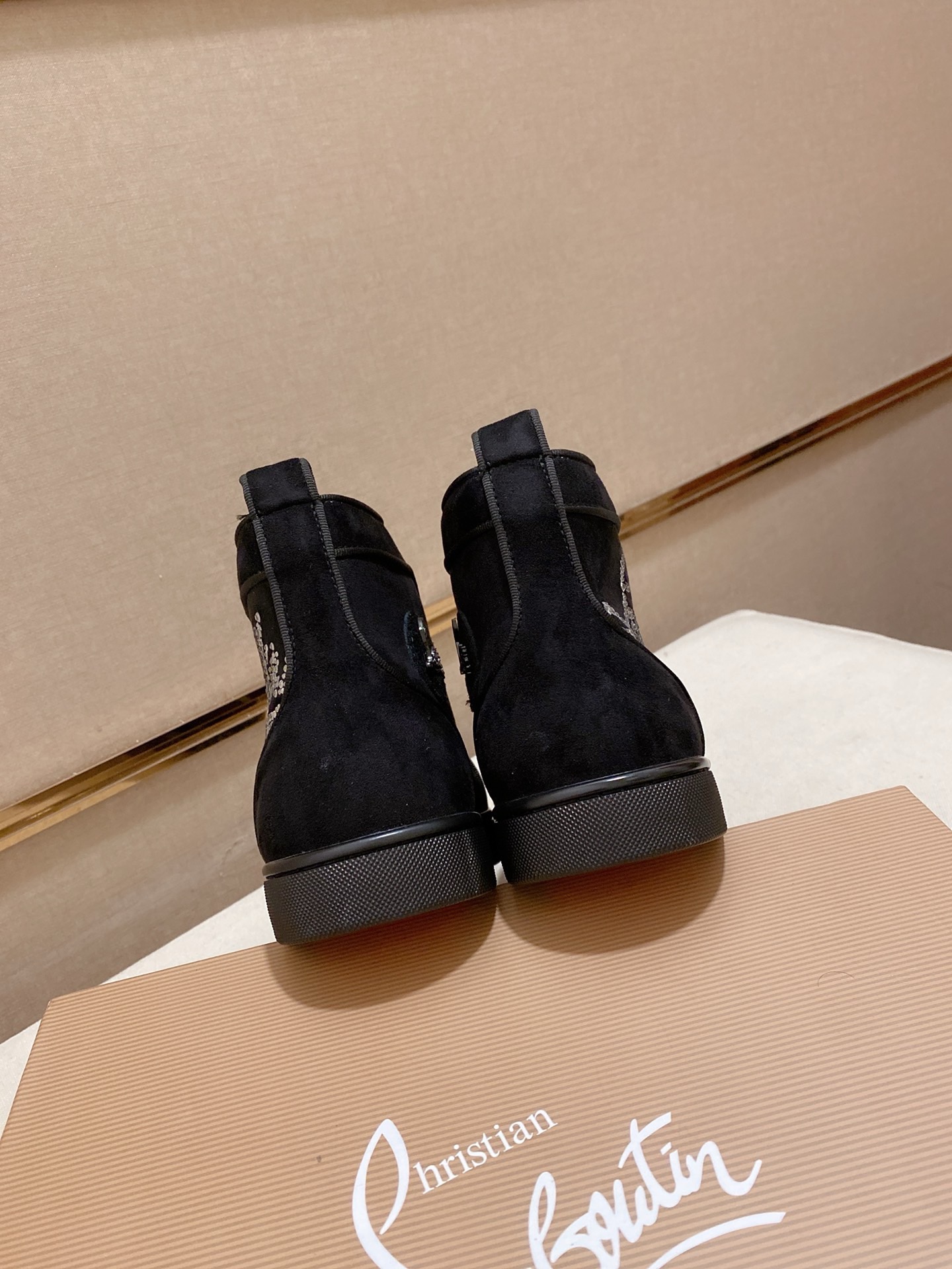 Christian Louboutin Men's High-Top Sneakers Italian Leather Rhinestone Accent 9 i1744698079917 1861 0 7