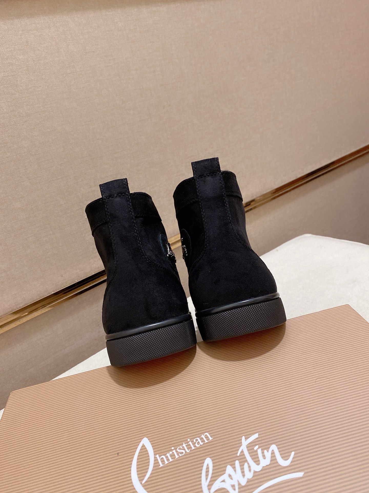 Christian Louboutin Men's Black Suede High-Top Sneakers with Spikes 9 i1744698121014 5249 0 7