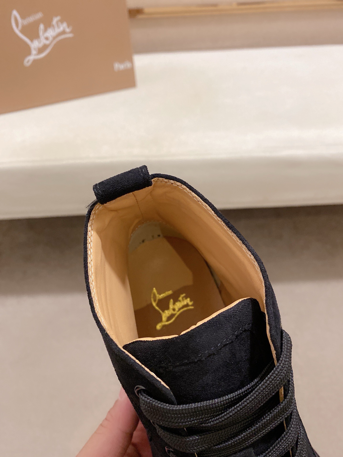 Christian Louboutin Men's Black Suede High-Top Sneakers with Spikes 7 i1744698121756 3874 0 5