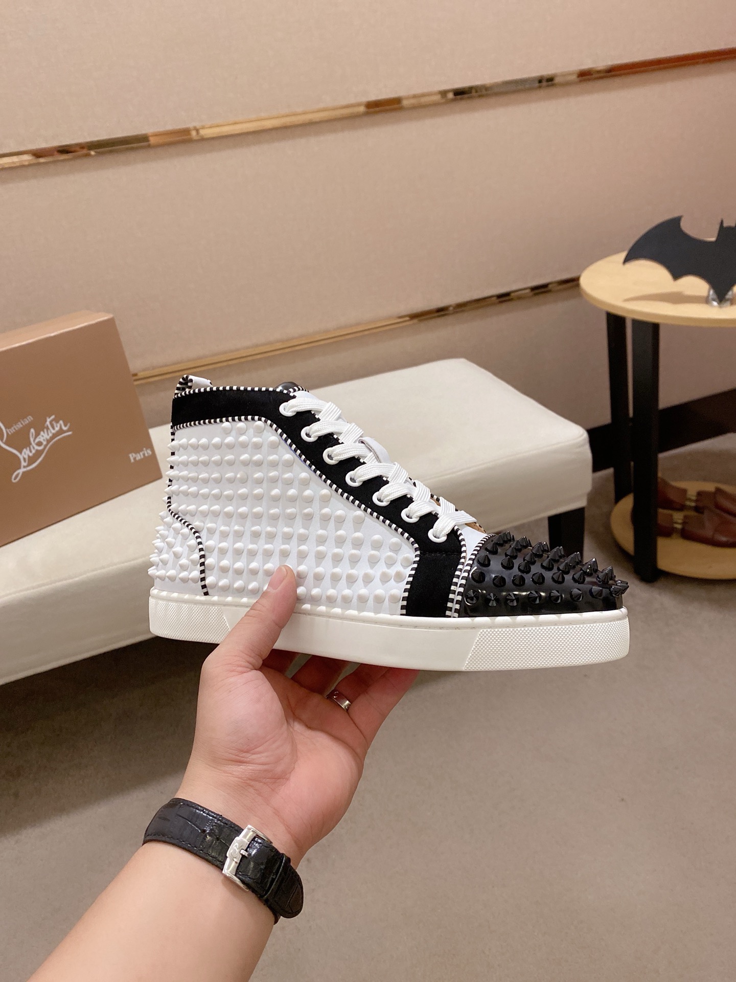 Christian Louboutin Men's White Leather High-Top Sneakers Size 38-44 5 i1744698162082 1780 0 3