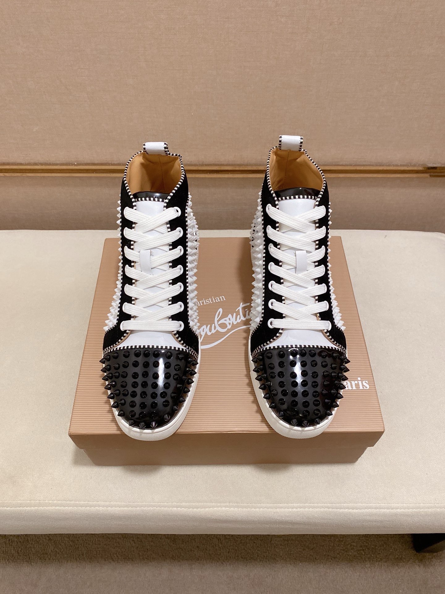 Christian Louboutin Men's White Leather High-Top Sneakers Size 38-44 8 i1744698162347 7070 0 6