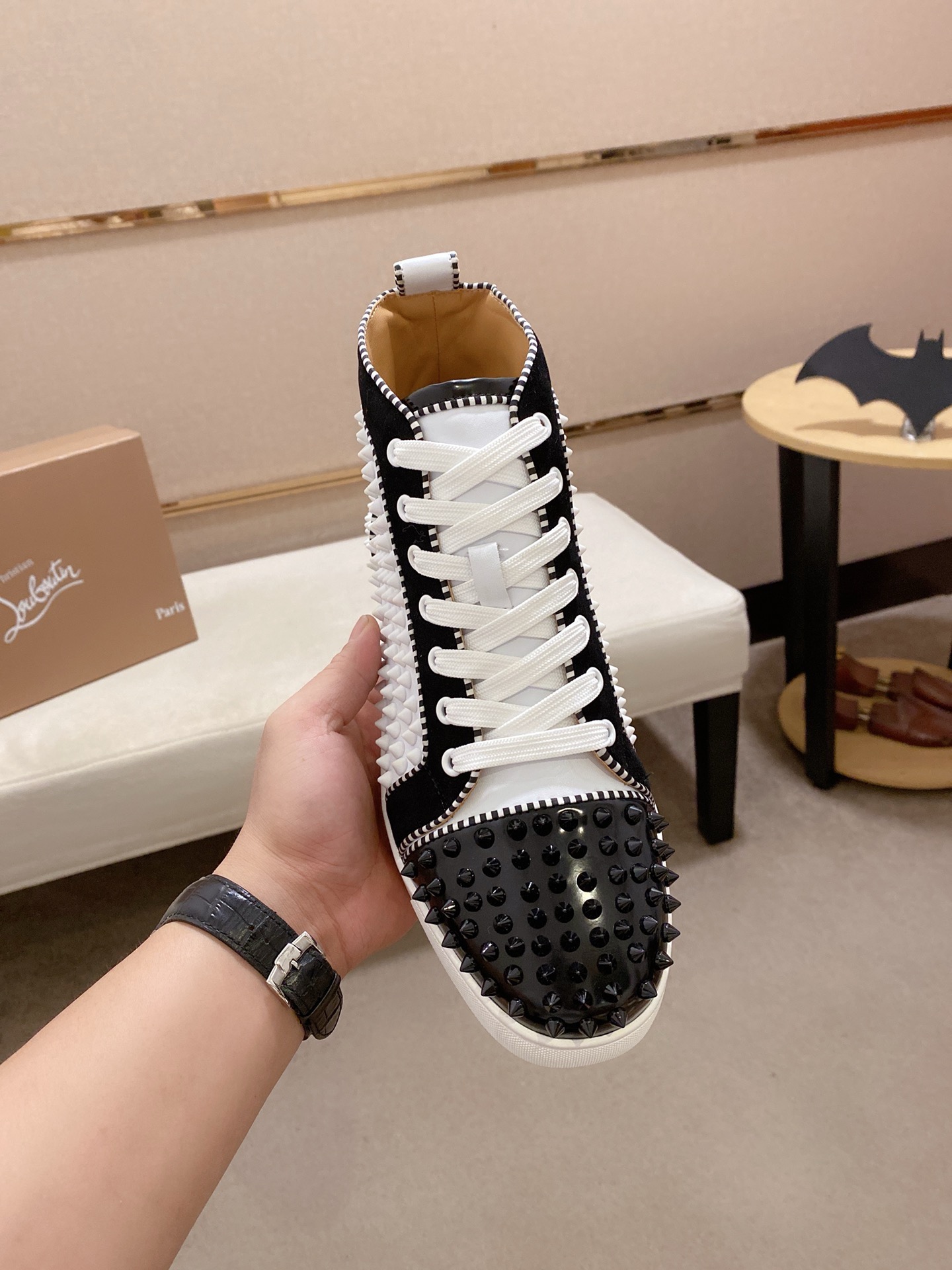 Christian Louboutin Men's White Leather High-Top Sneakers Size 38-44 3 i1744698162589 2603 0 1
