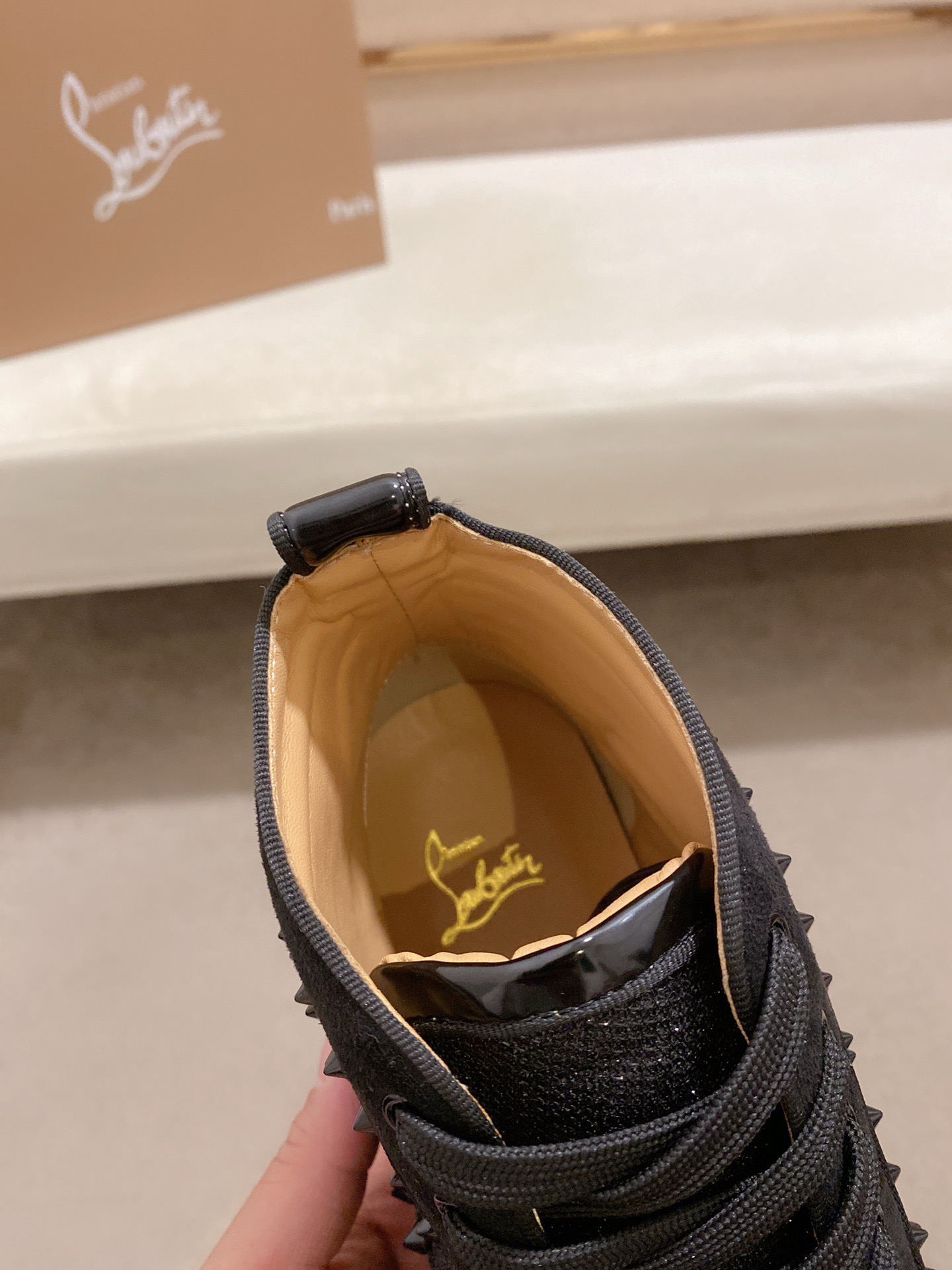 Christian Louboutin Men's Black Leather High-Top Sneakers with Studs 7 i1744698182003 3962 0 5