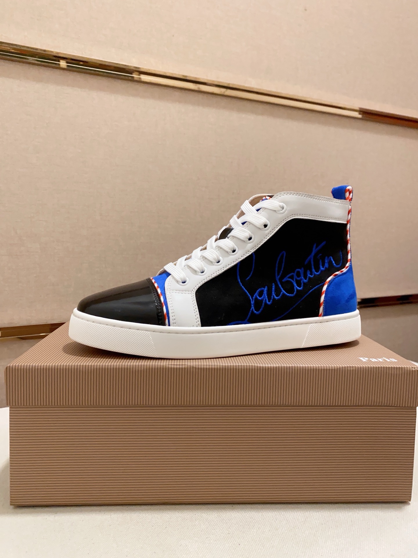 Christian Louboutin Men's Italian Leather High-Top Sneakers, Sizes 38-44 2 i1744698291093 9503 0 0