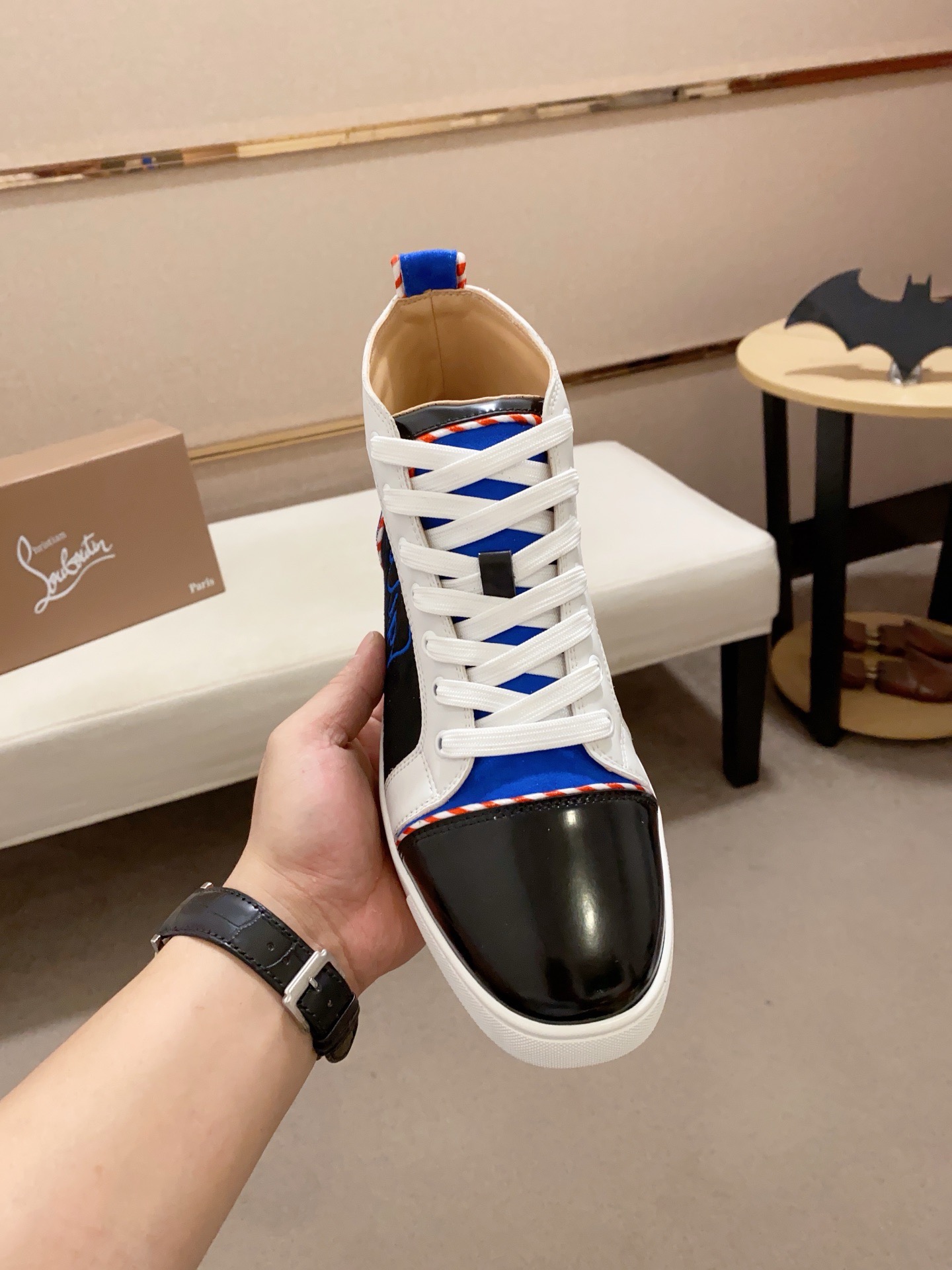 Christian Louboutin Men's Italian Leather High-Top Sneakers, Sizes 38-44 3 i1744698291094 1596 0 1
