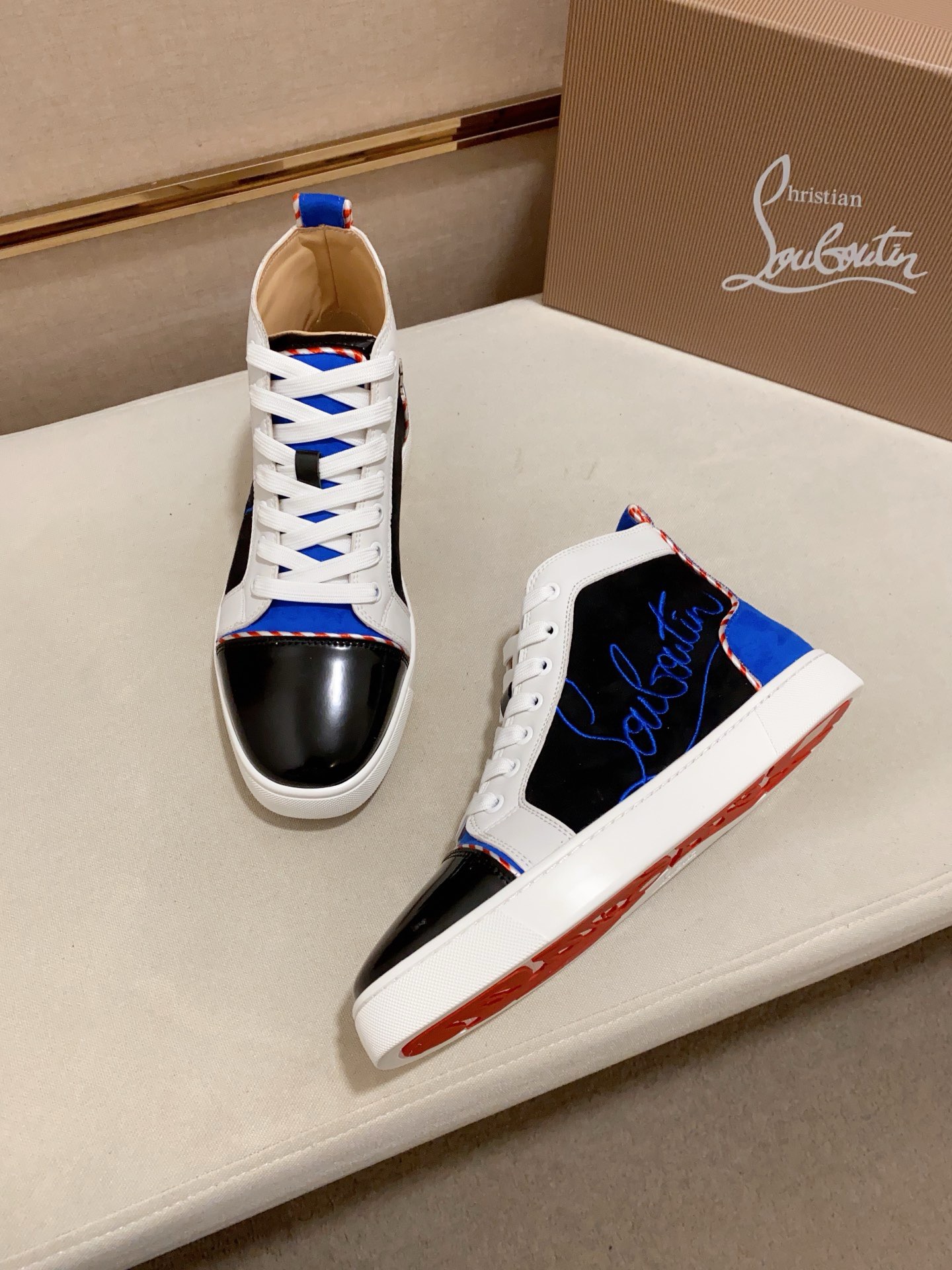 Christian Louboutin Men's Italian Leather High-Top Sneakers, Sizes 38-44 8 i1744698291415 2848 0 6