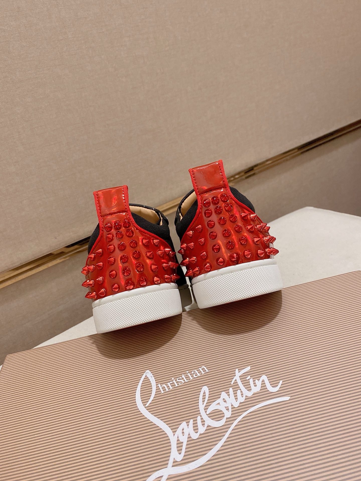 Christian Louboutin Men's Black Leather Spiked Sneakers Size 38-44 9 i1744699237512 8977 0 7