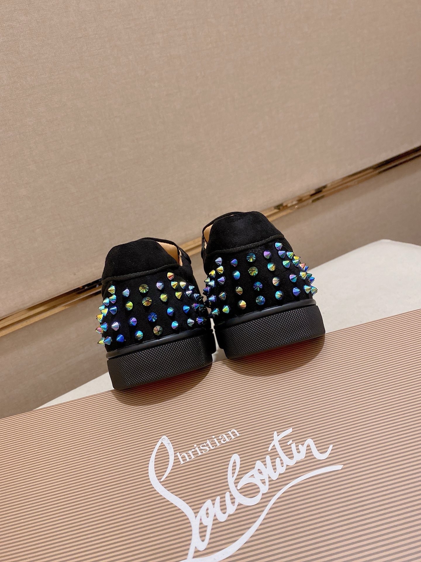 Christian Louboutin Black Suede Spiked Sneakers, Size 38-44 9 i1744699254234 6769 0 7