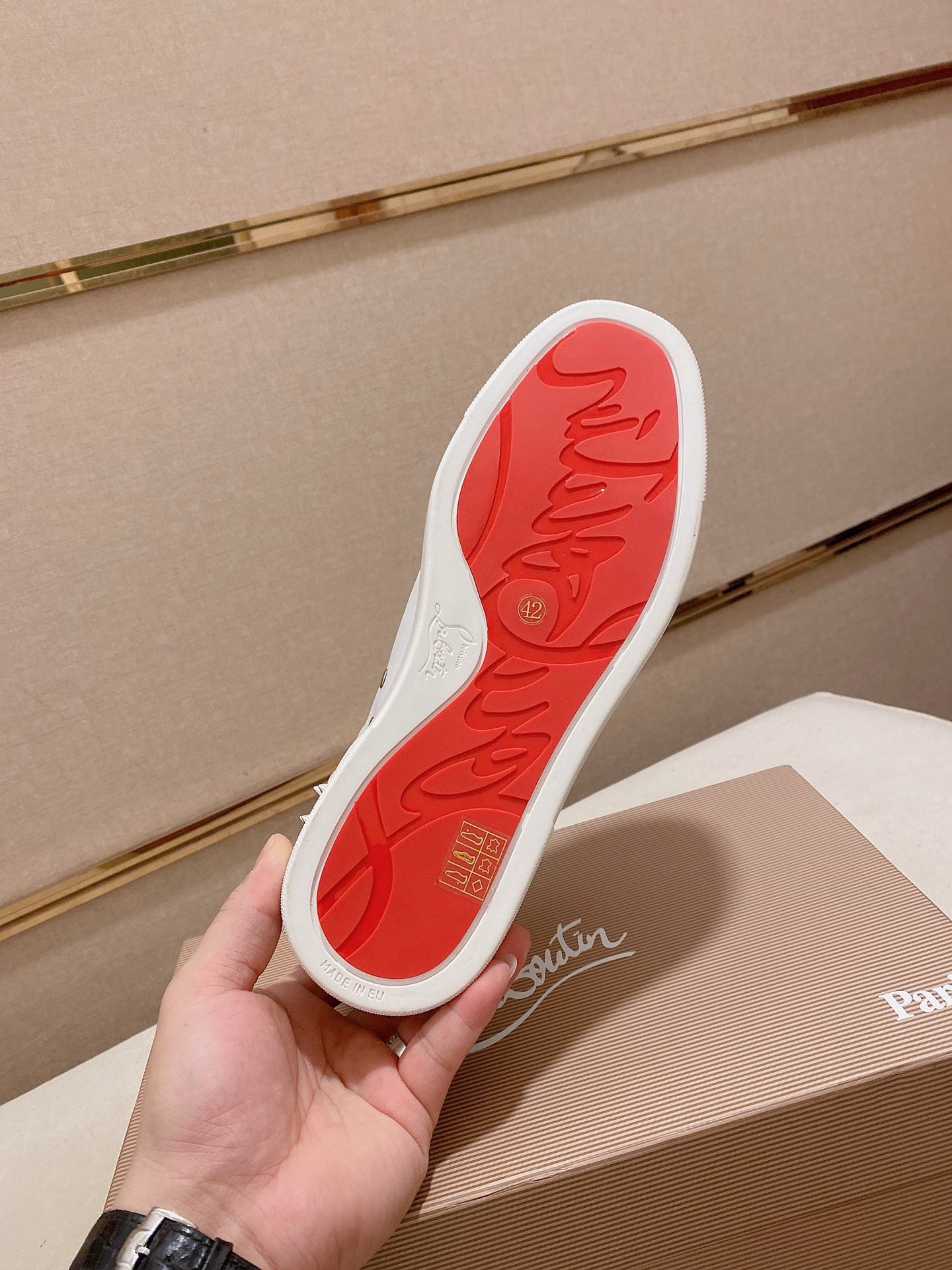 CL Red Bottom Series Sneakers in White Leather with Silver Studs 10 i1744699289437 4637 0 7