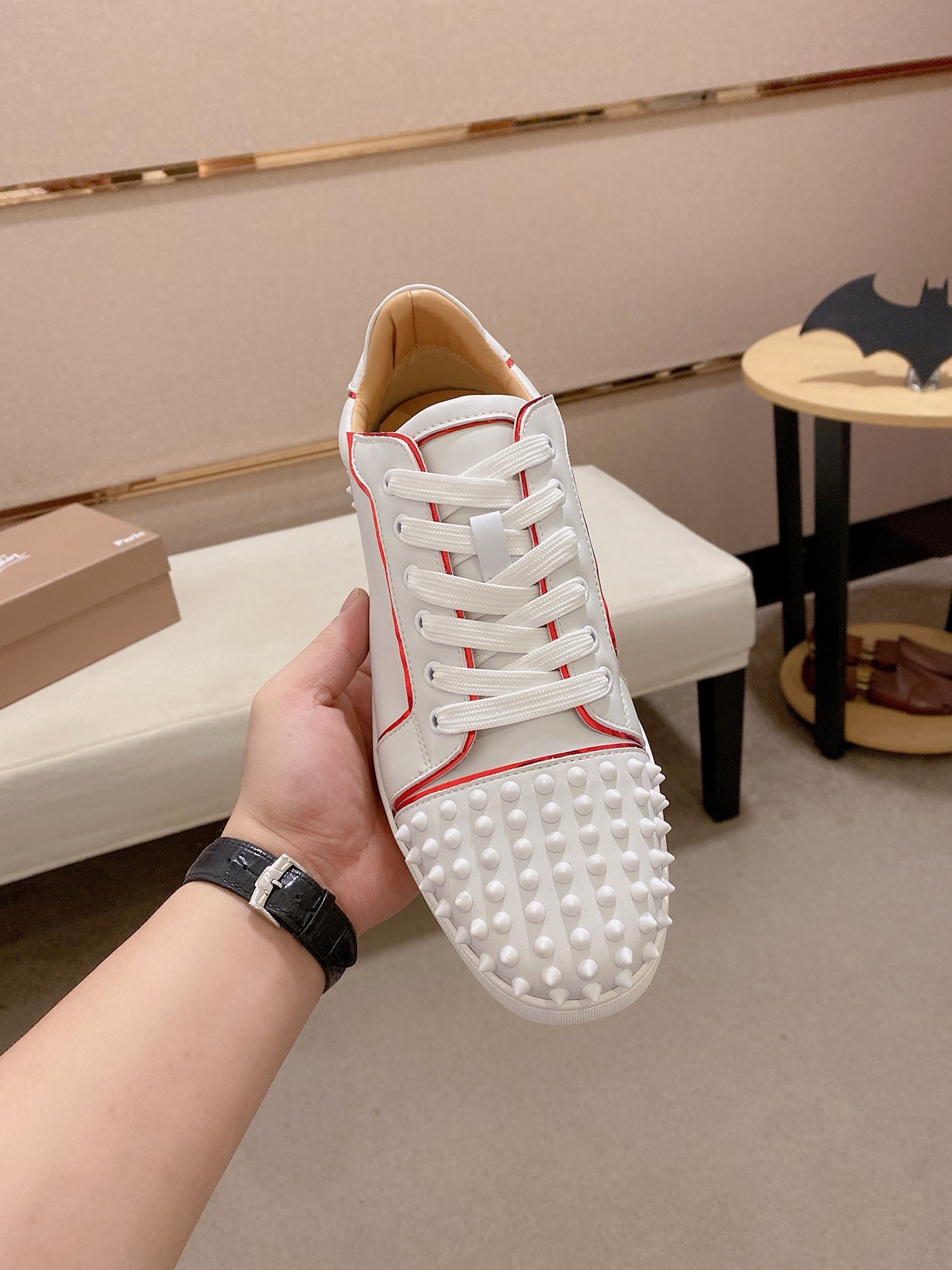 Christian Louboutin White Leather Spike Sneakers Size 38-44 EU 3 i1744699331117 1413 0 1