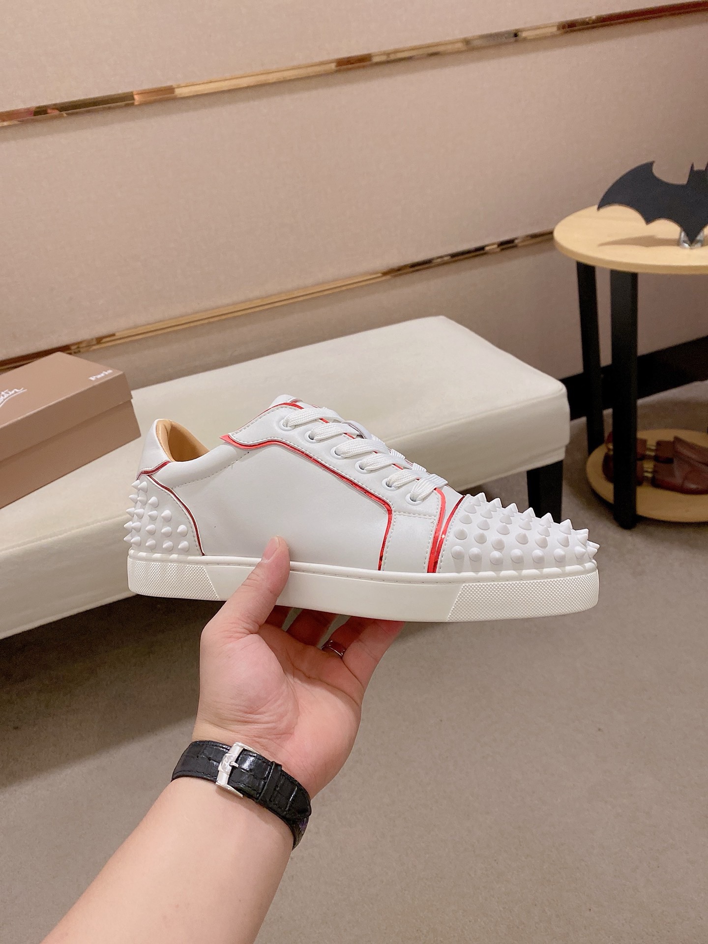 Christian Louboutin White Leather Spike Sneakers Size 38-44 EU 5 i1744699331117 5789 0 3