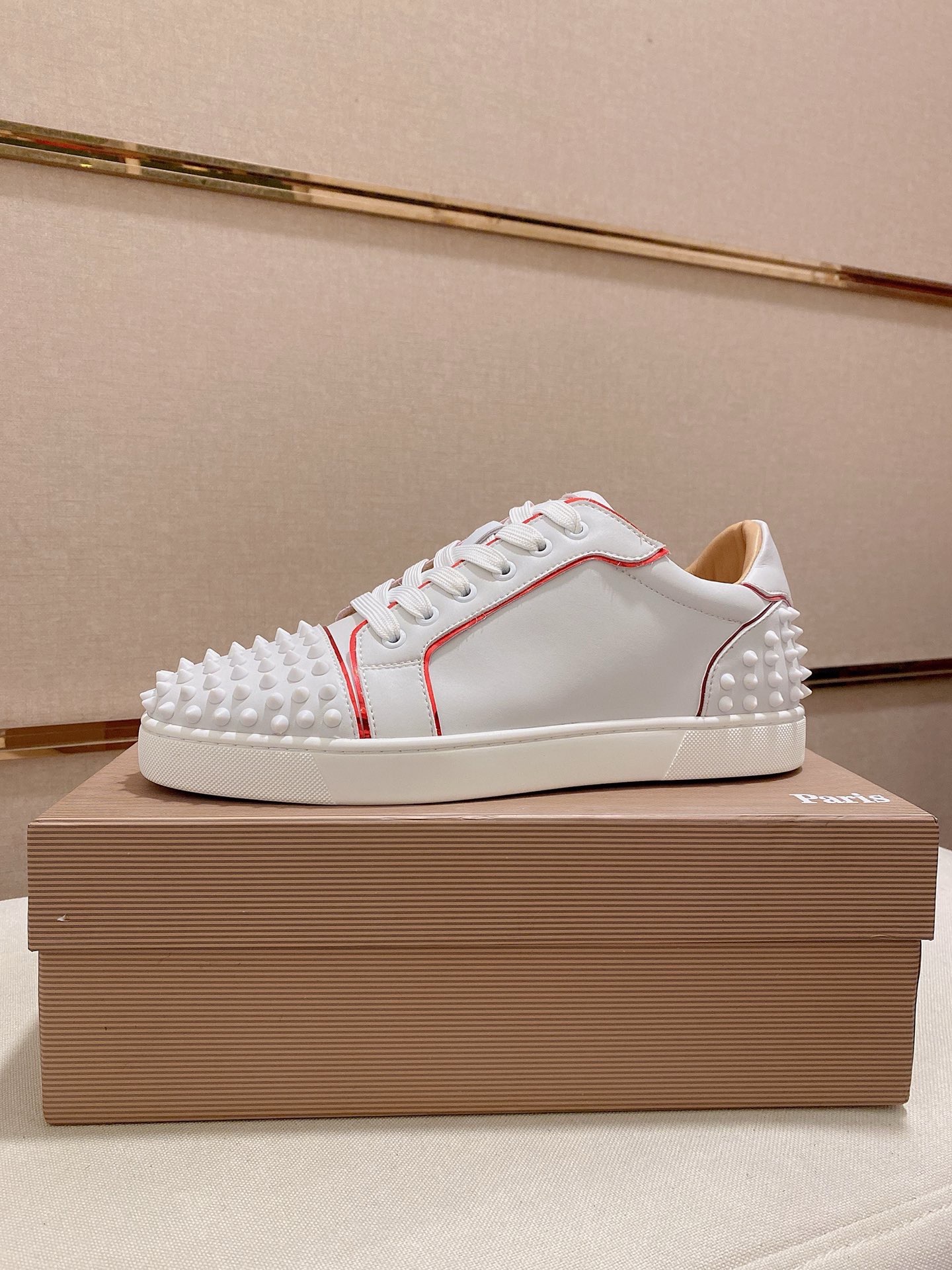 Christian Louboutin White Leather Spike Sneakers Size 38-44 EU 2 i1744699331309 5382 0 0