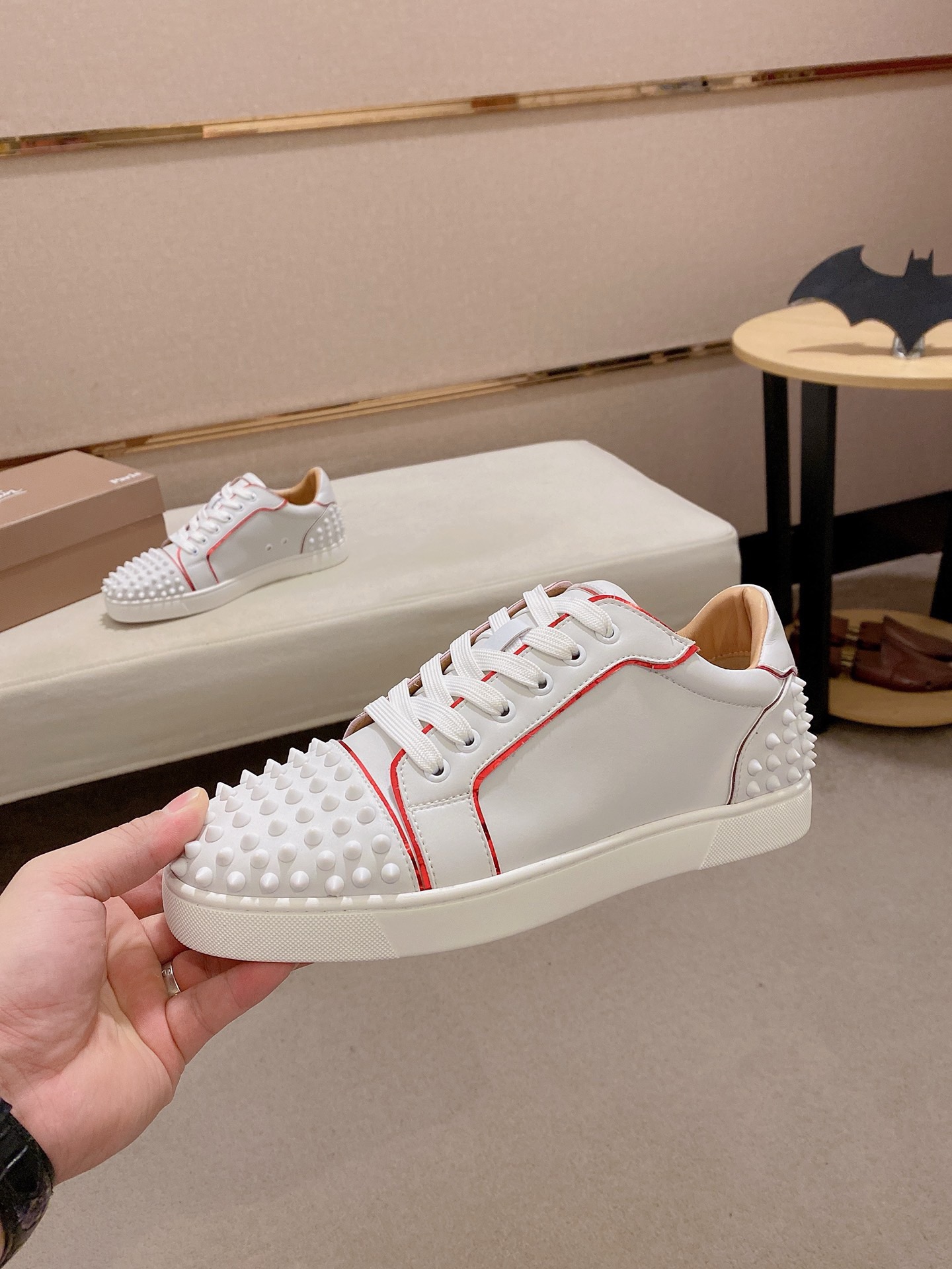 Christian Louboutin White Leather Spike Sneakers Size 38-44 EU 4 i1744699331779 2677 0 2