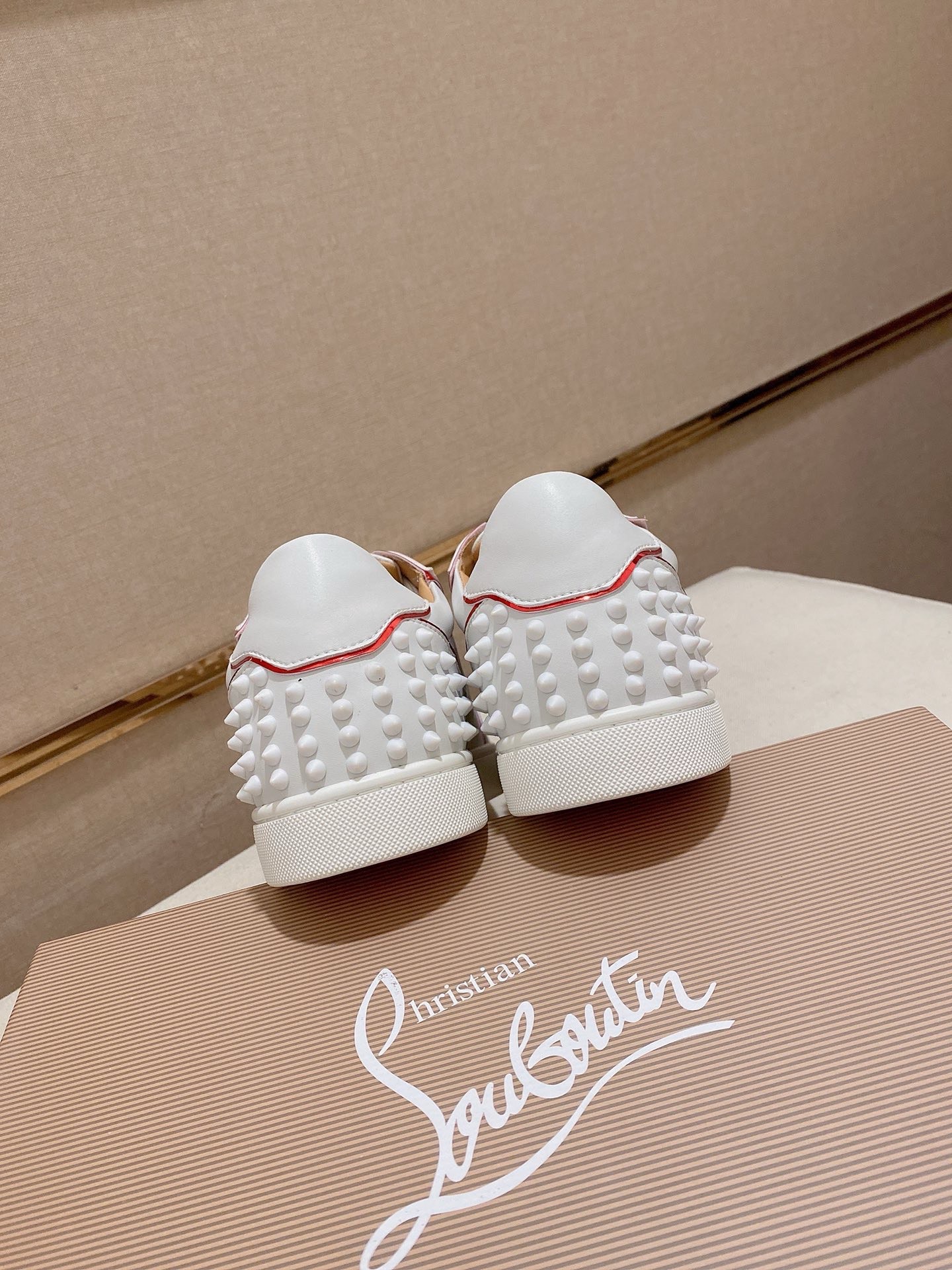 Christian Louboutin White Leather Spike Sneakers Size 38-44 EU 9 i1744699332140 4987 0 7