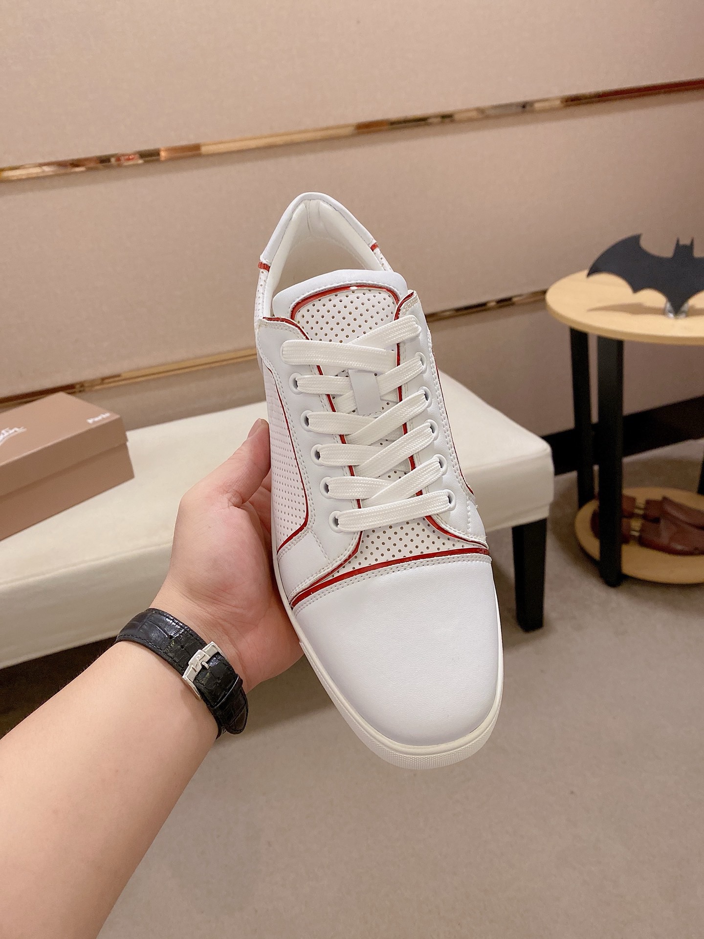 Christian Louboutin Men's White Leather Low-Top Sneakers, Size 38-44 3 i1744699350179 1973 0 1