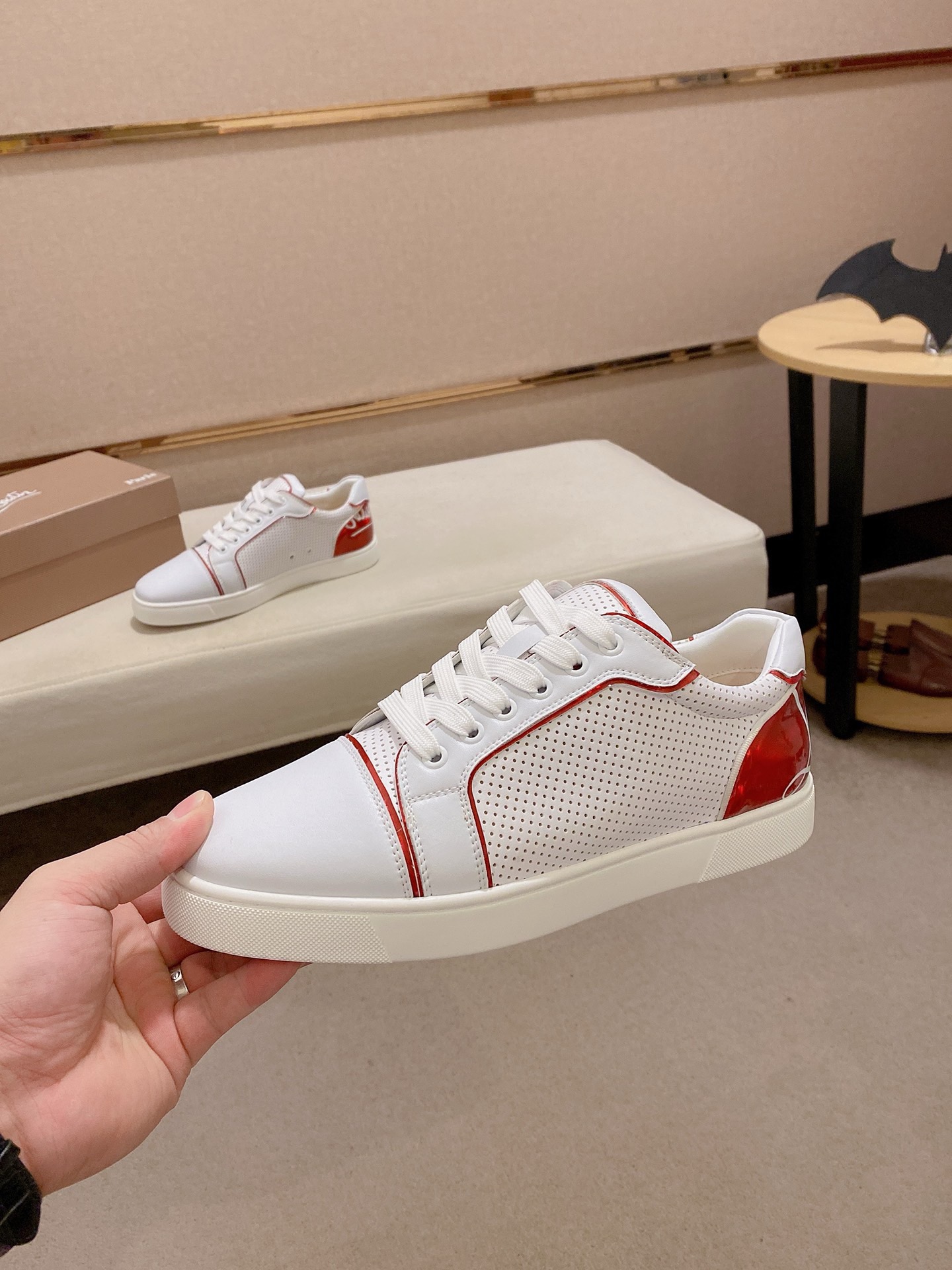 Christian Louboutin Men's White Leather Low-Top Sneakers, Size 38-44 4 i1744699350184 2079 0 2