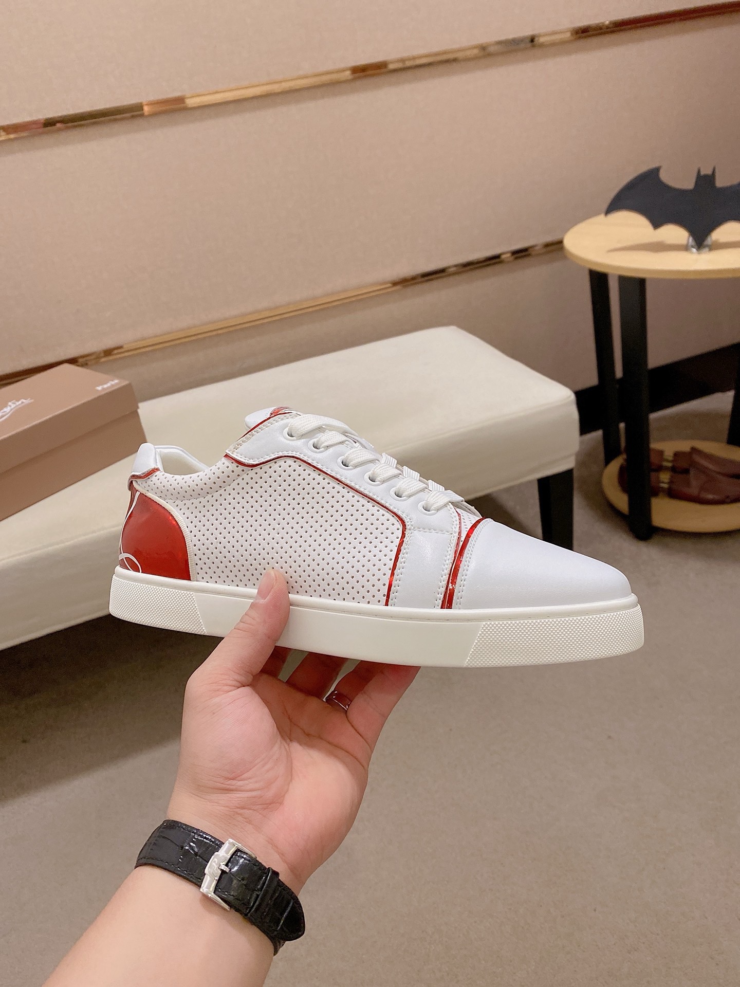 Christian Louboutin Men's White Leather Low-Top Sneakers, Size 38-44 5 i1744699350584 7898 0 3