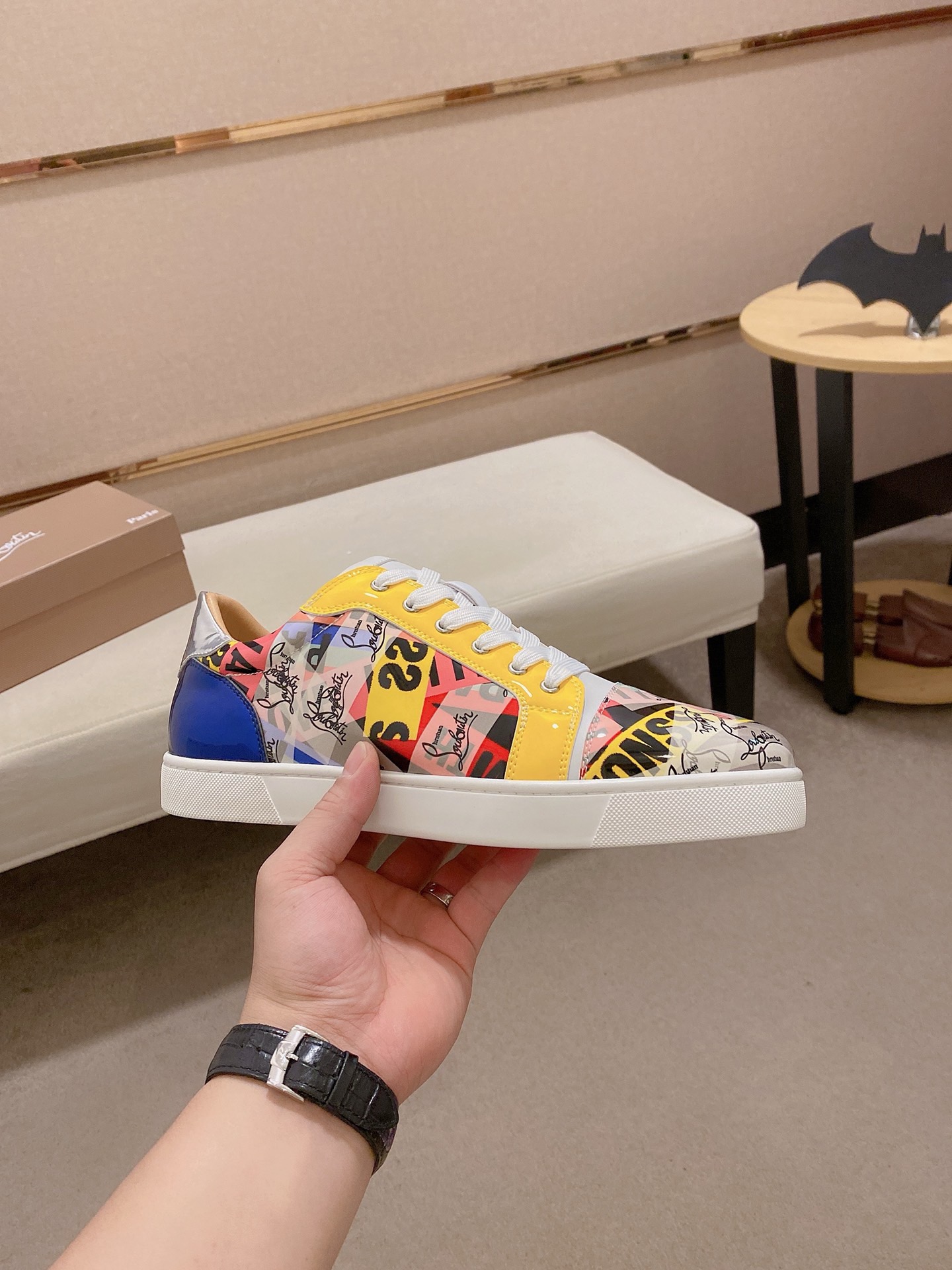 Christian Louboutin Men's Graffiti Print Leather Sneakers Size 38-44 5 i1744699366054 9471 0 3