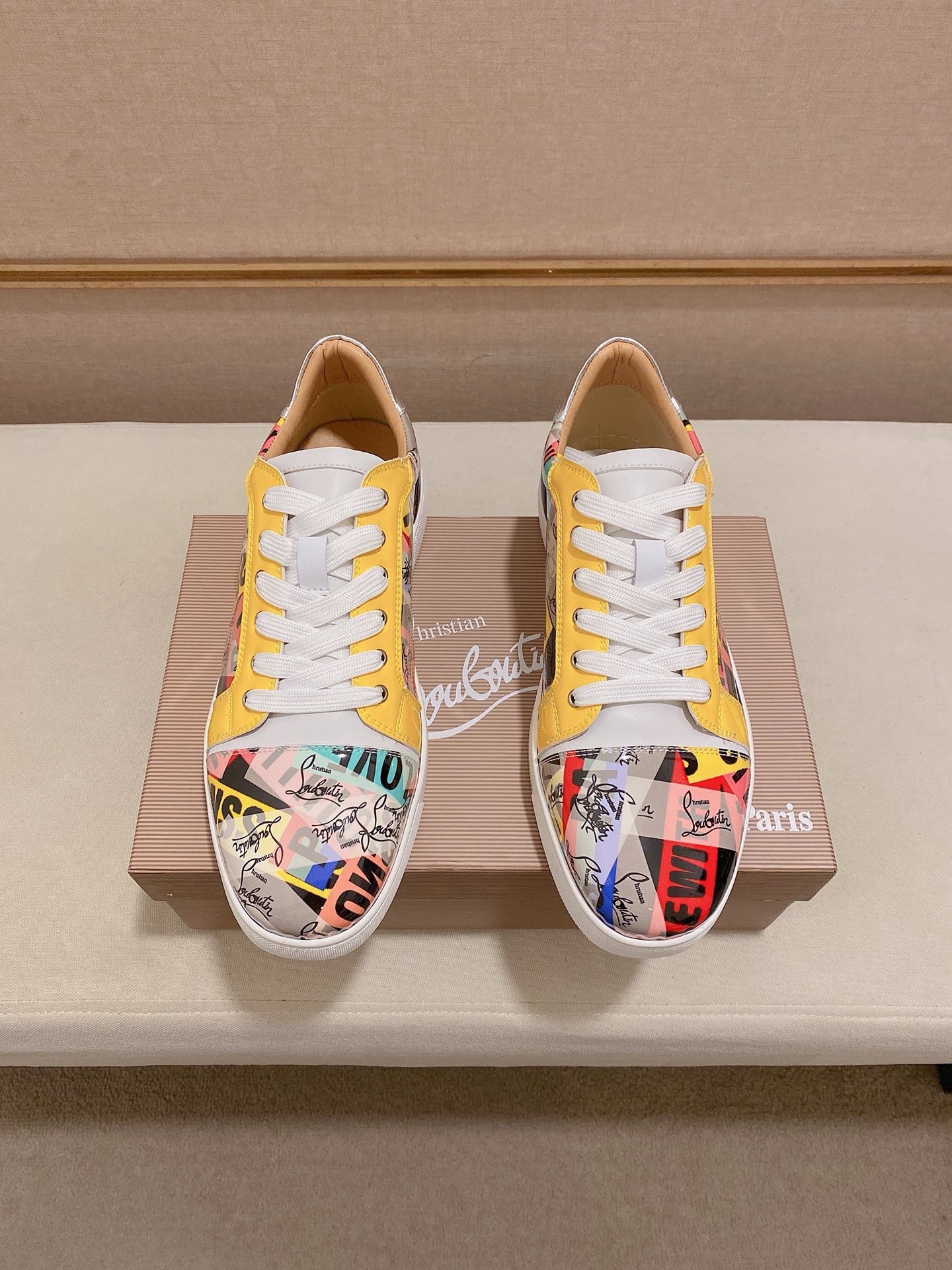 Christian Louboutin Men's Graffiti Print Leather Sneakers Size 38-44 8 i1744699366368 4160 0 6