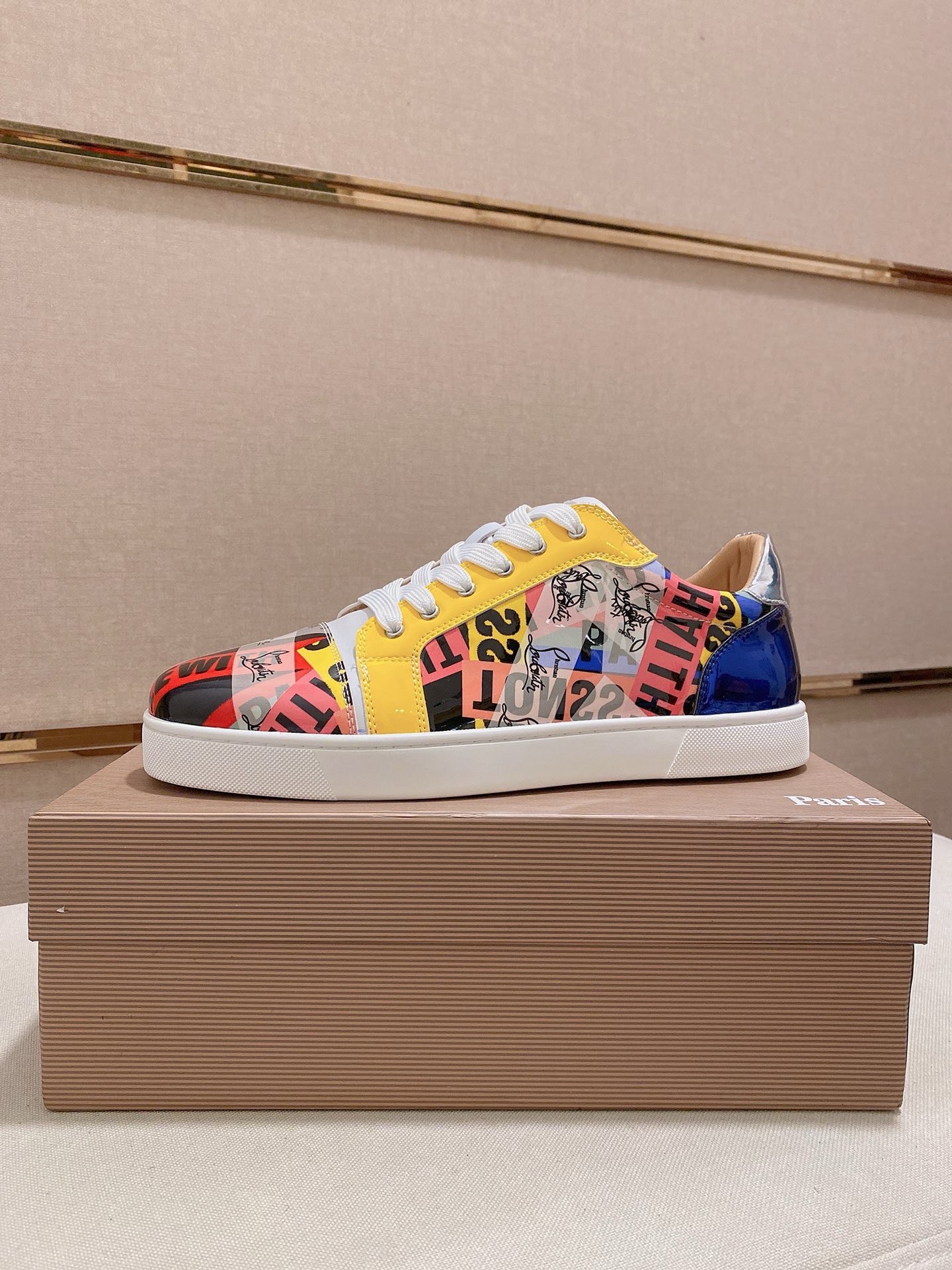 Christian Louboutin Men's Graffiti Print Leather Sneakers Size 38-44 2 i1744699366382 7502 0 0