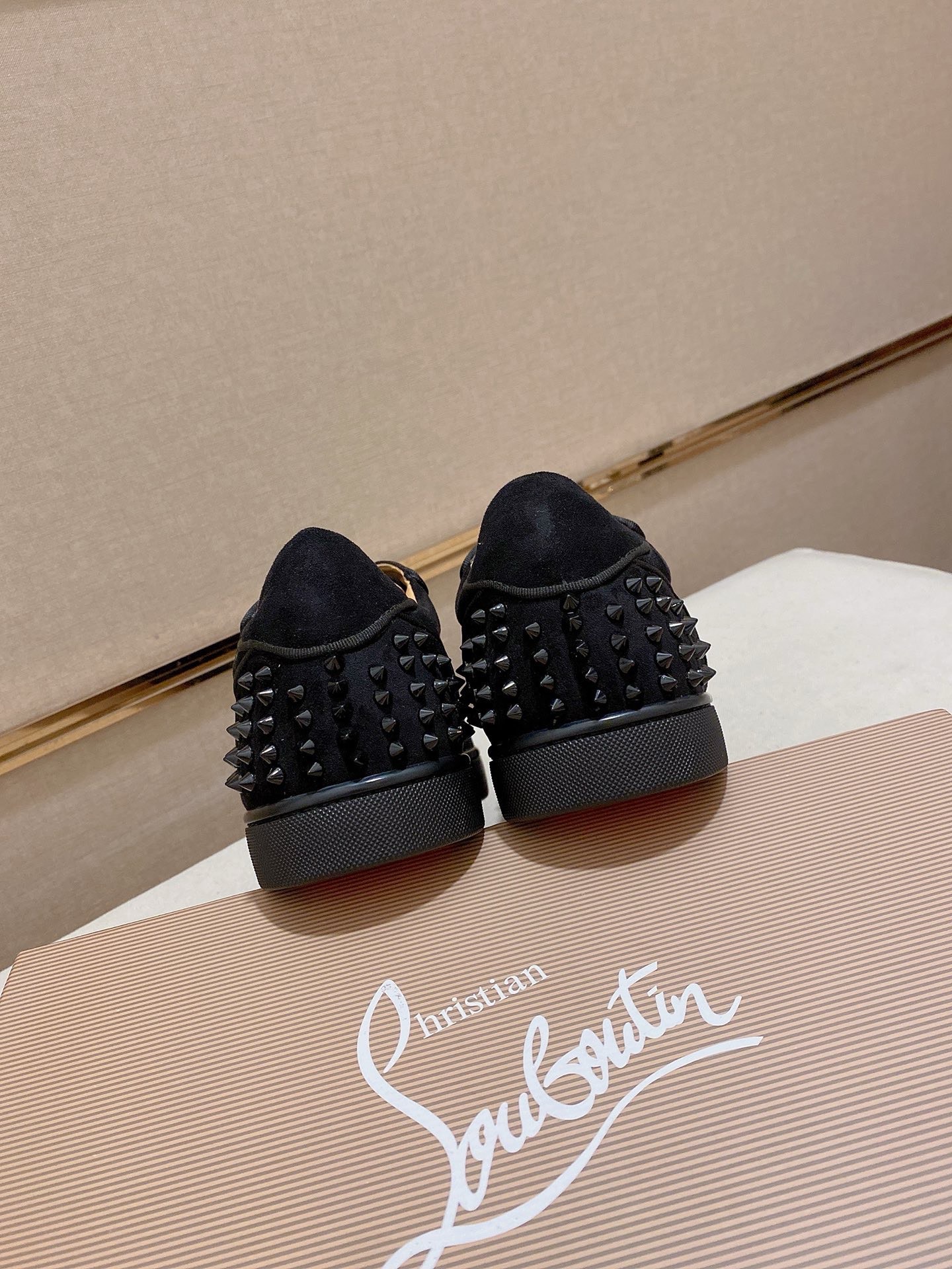 Christian Louboutin Men's Black Suede Spiked Low-Top Sneakers Size 38-44 8 i1744699401961 8827 0 6