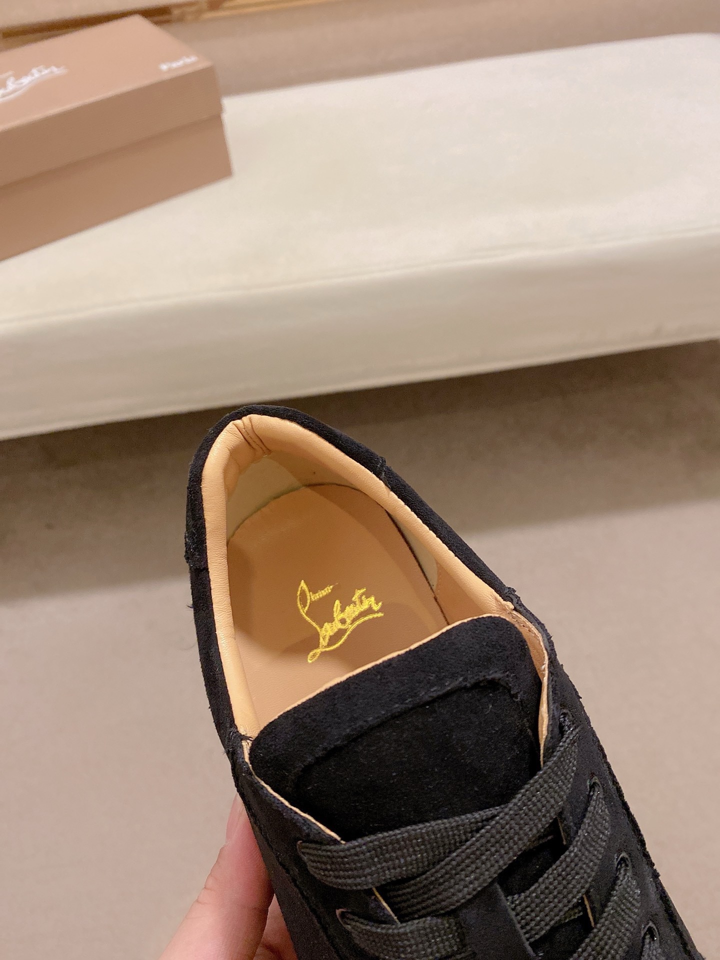 Christian Louboutin Black Suede Spiked Orlato Men's Low-Top Sneakers 6 i1744699424090 2931 0 4