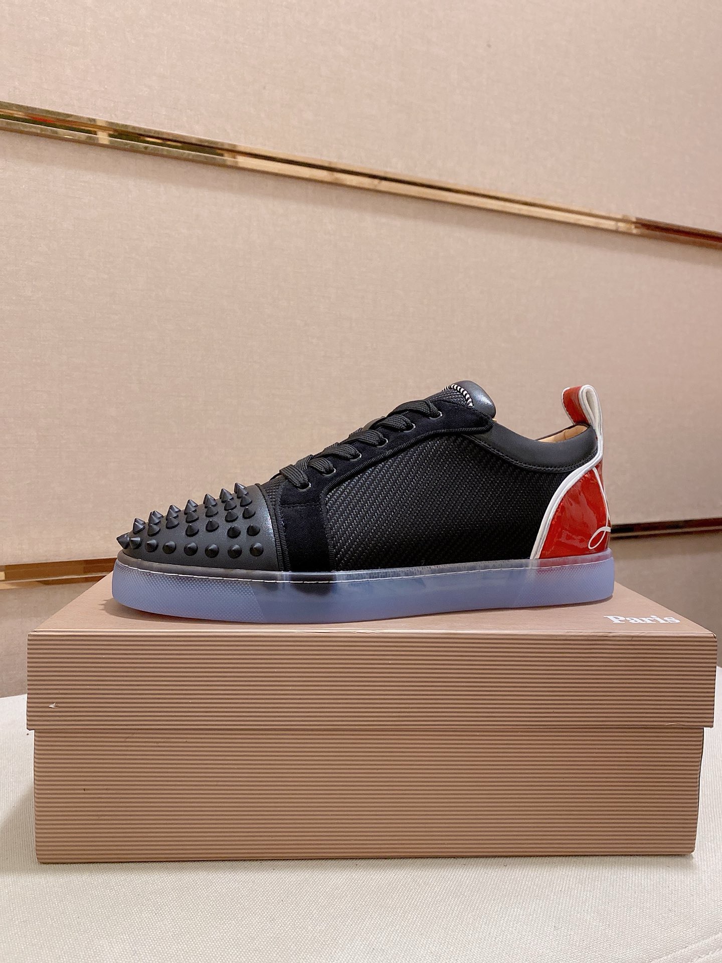 Christian Louboutin Black Leather Tech Fabric Spike Sneakers 2 i1744699623519 4080 0 0