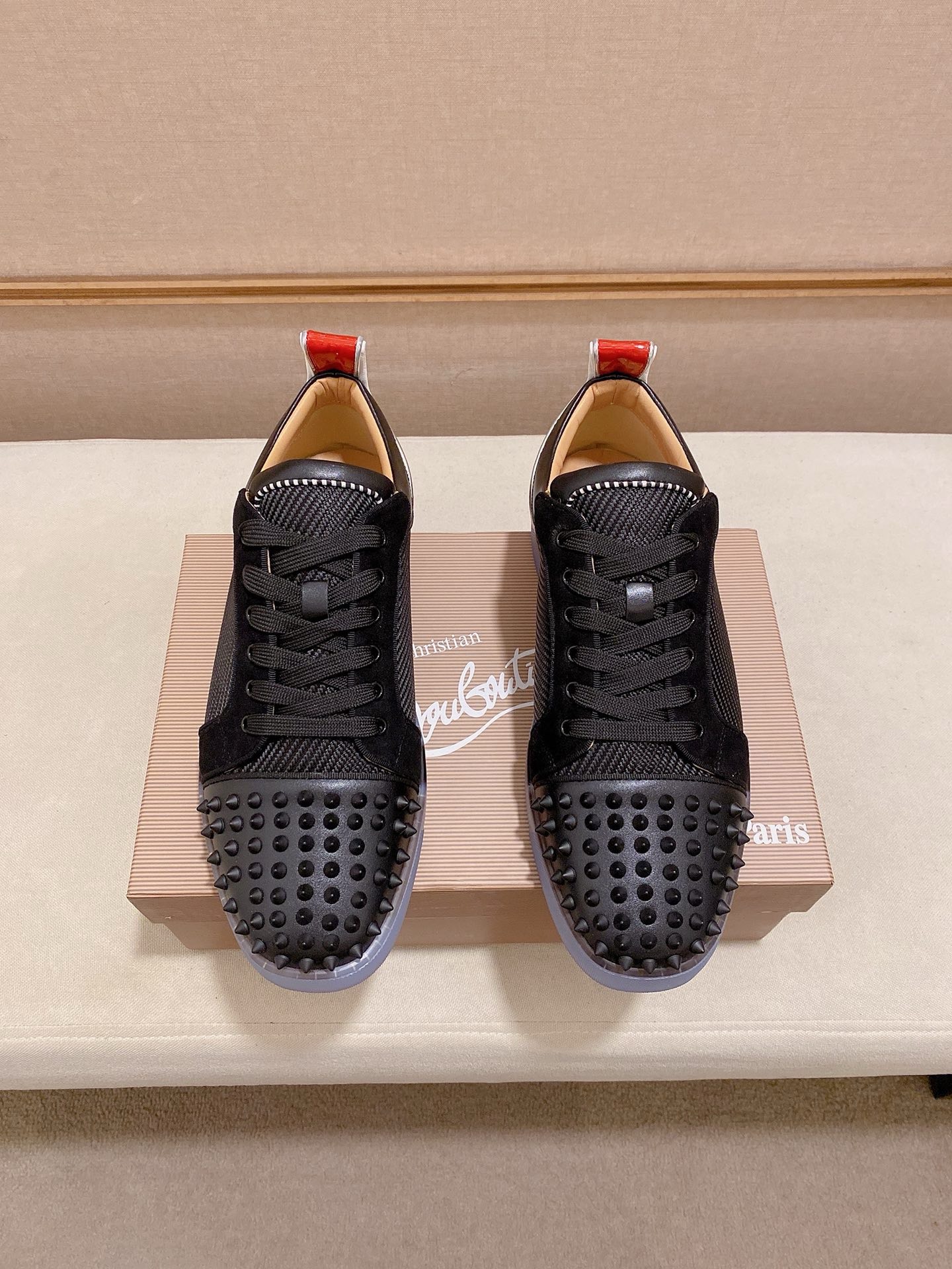 Christian Louboutin Black Leather Tech Fabric Spike Sneakers 8 i1744699624851 9629 0 6