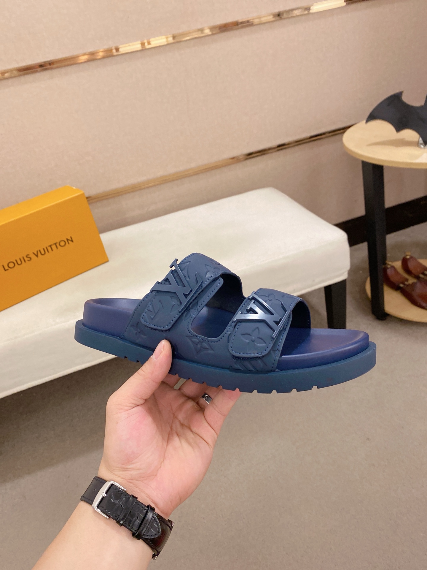 Louis Vuitton Men's Blue Leather Sandals, Sizes 38-44, Summer Style 5 i1745050732930 1473 0 3