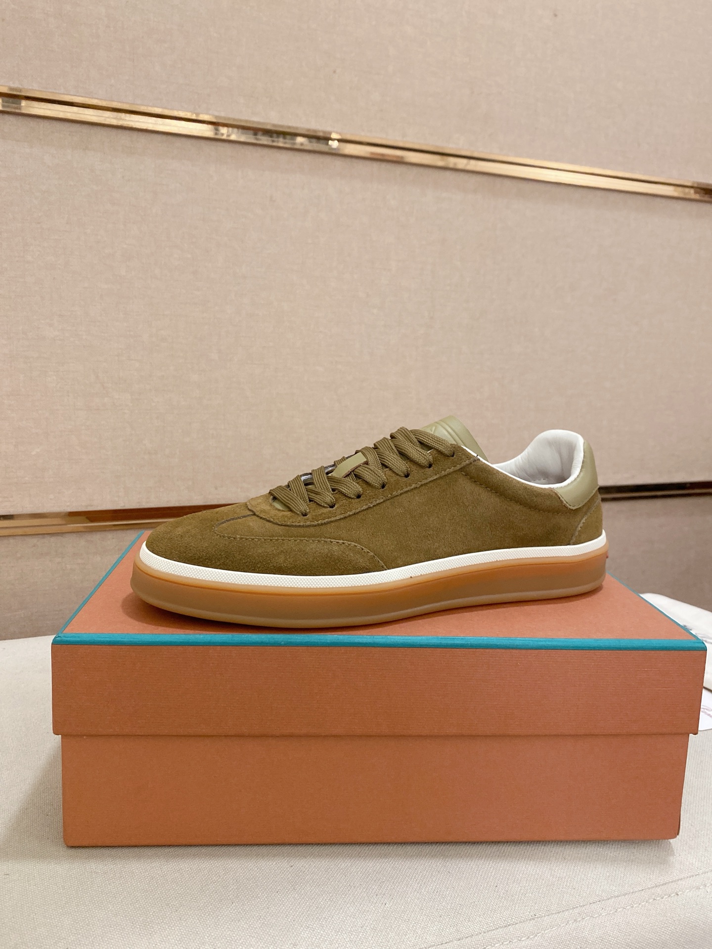 Loro Piana Men's Classic Suede Leather Low-Top Sneakers, Size 38-44 1 Loro Piana Men's Classic Suede Leather Low-Top Sneakers, Size 38-44