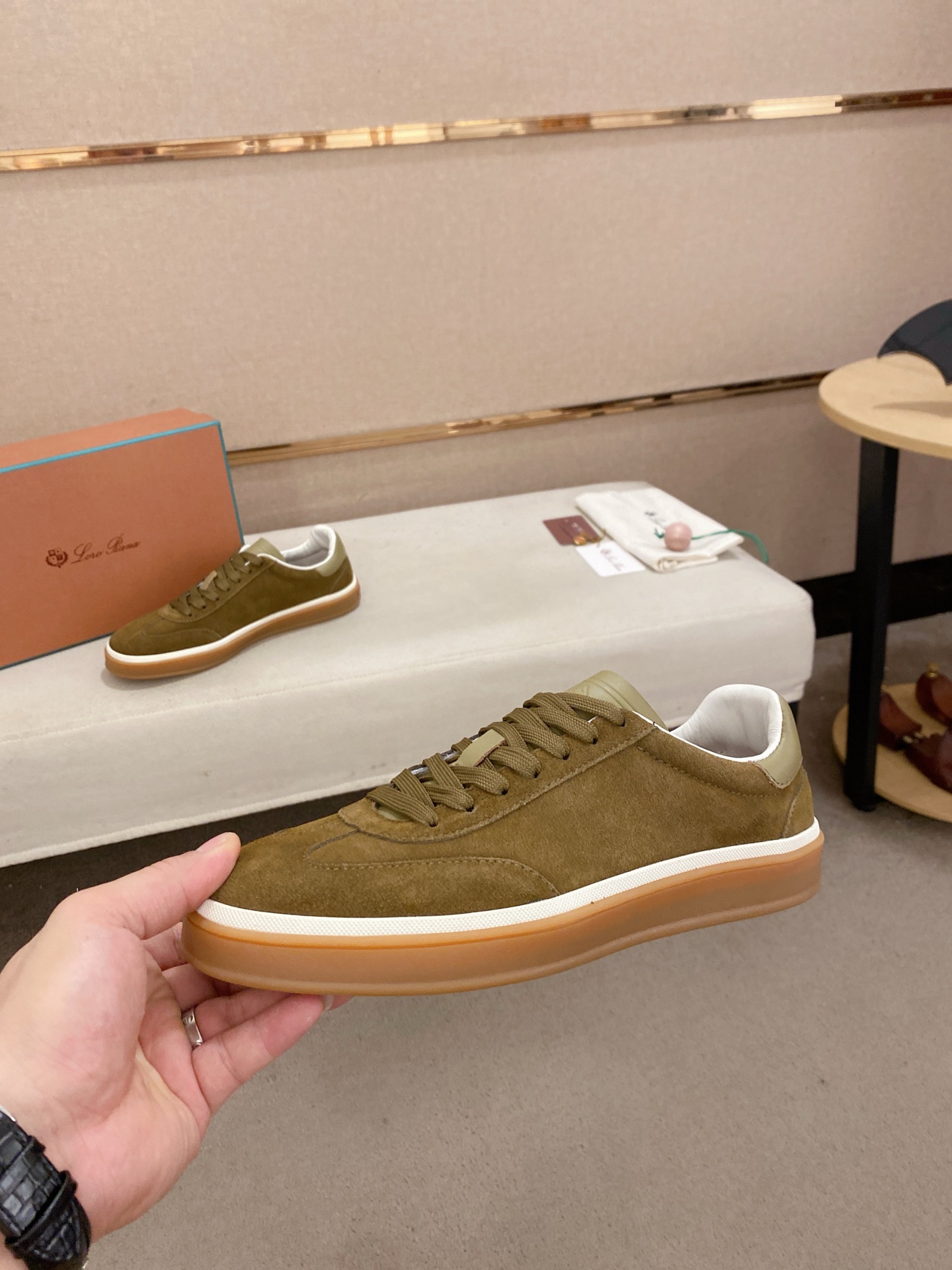 Loro Piana Men's Classic Suede Leather Low-Top Sneakers, Size 38-44 4 i1745218396956 2509 0 2