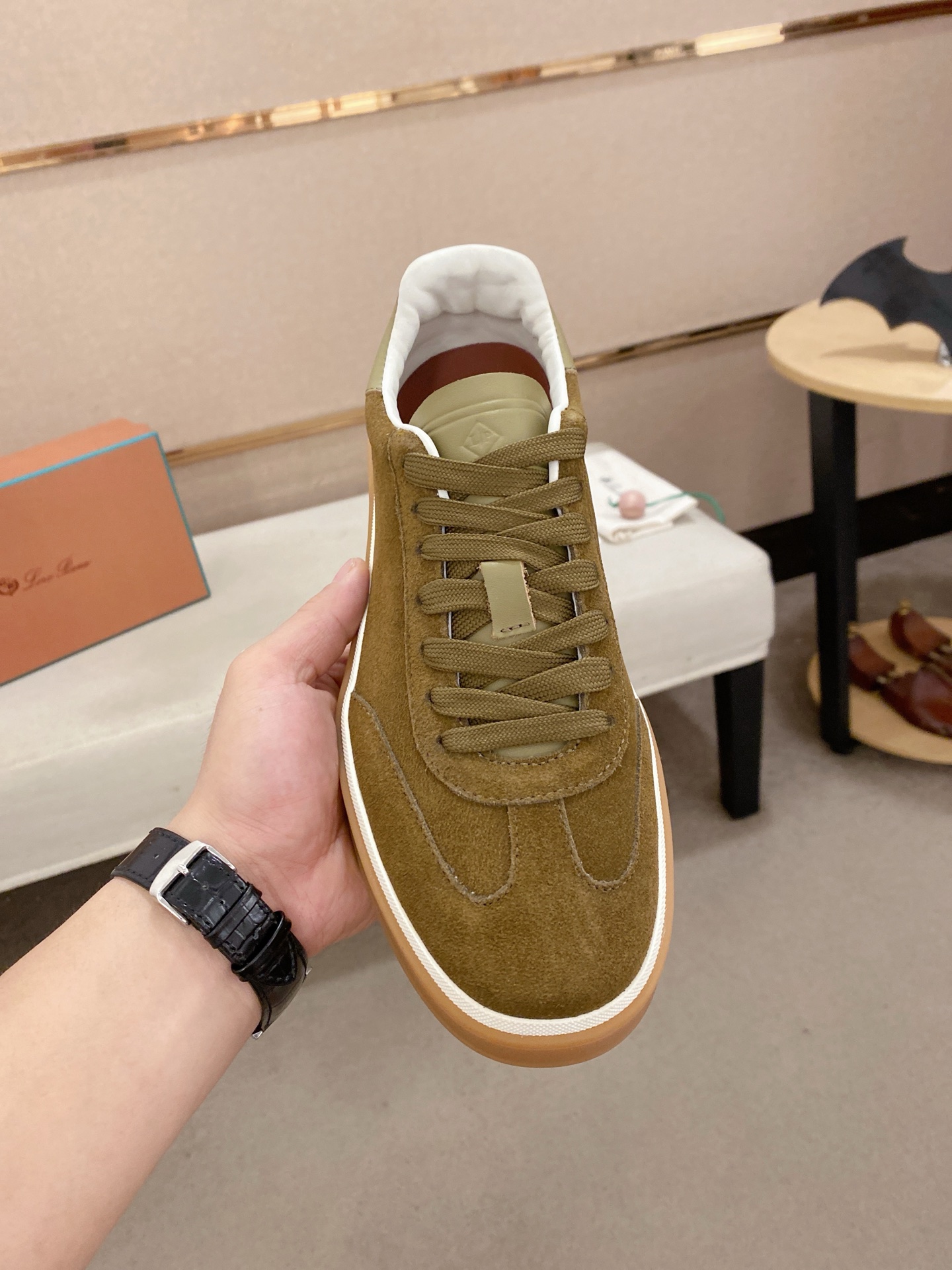Loro Piana Men's Classic Suede Leather Low-Top Sneakers, Size 38-44 3 i1745218397056 8806 0 1