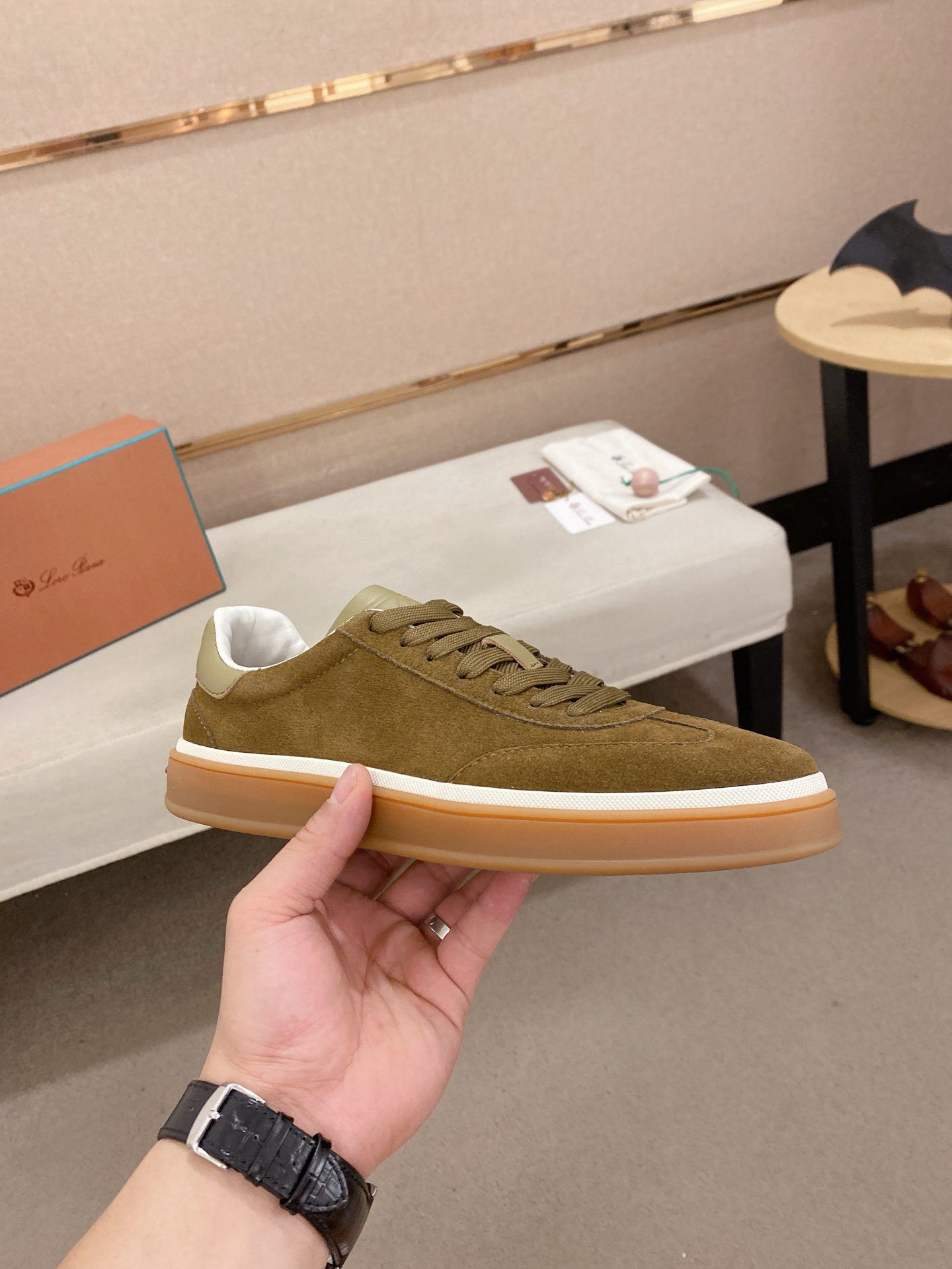 Loro Piana Men's Classic Suede Leather Low-Top Sneakers, Size 38-44 5 i1745218397883 5242 0 3