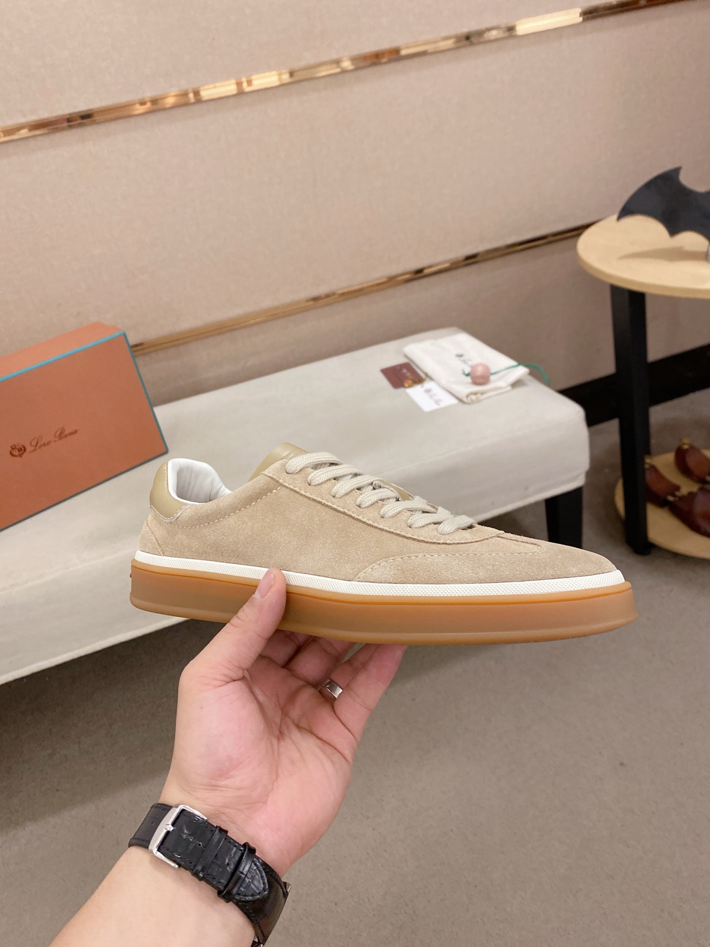 Loro Piana Men's Suede Leather Low-Top Sneakers, Sizes 38-44 5 i1745218420310 4133 0 3
