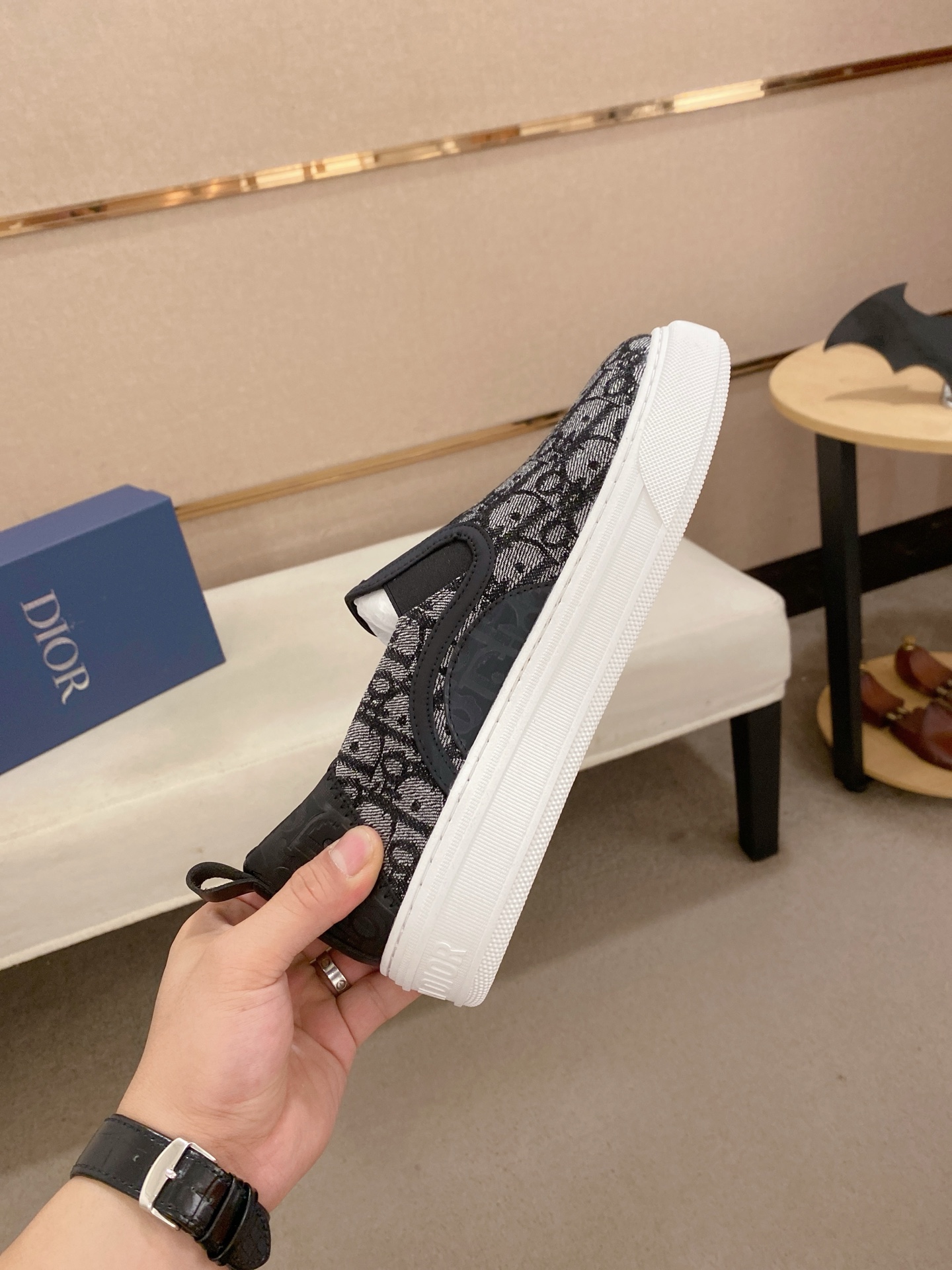 Dior Men's Slip-On Sneaker in Black Oblique Jacquard, Sizes 39-44 7 i1745220409058 9313 0 5