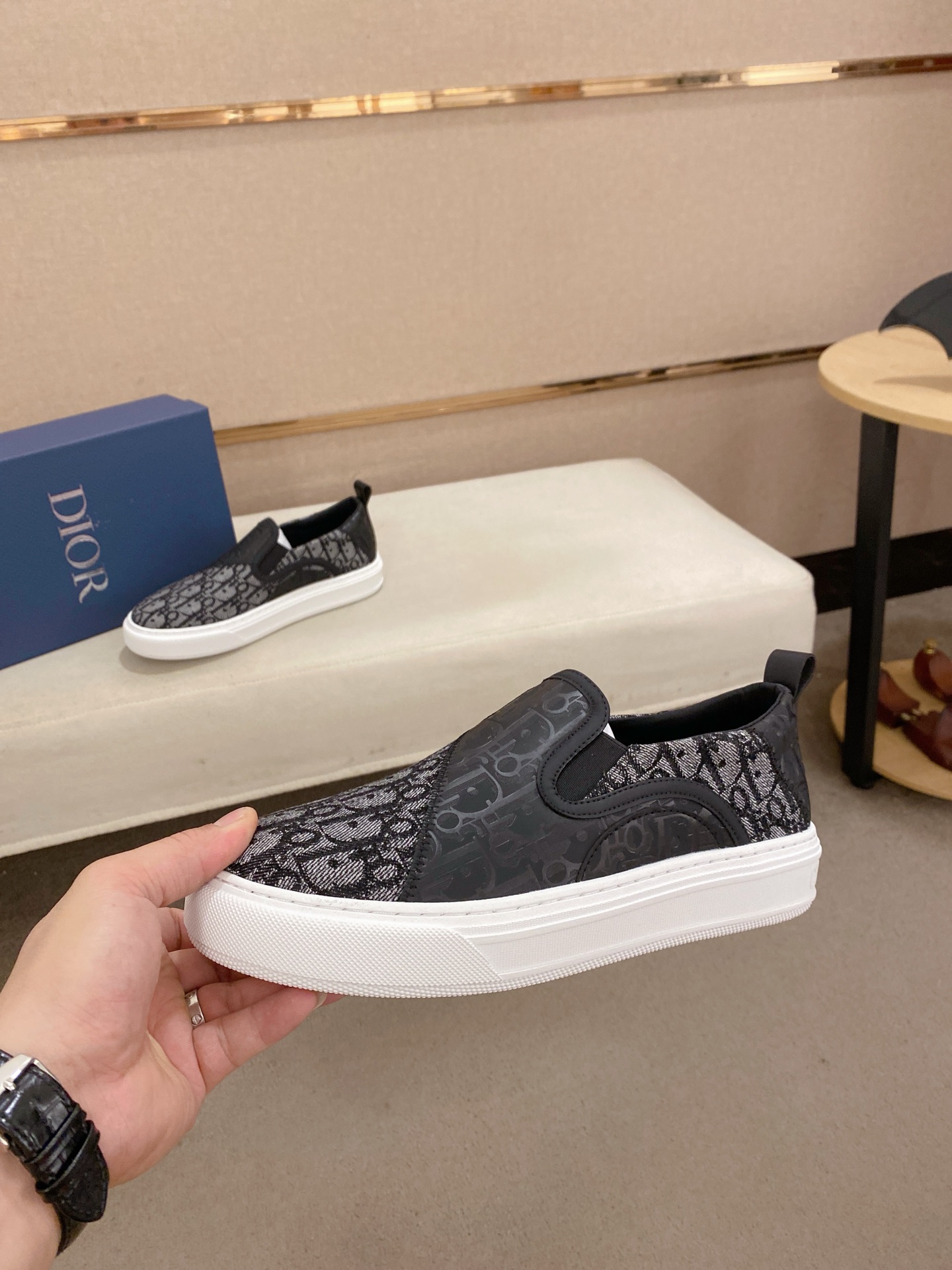 Dior Men's Slip-On Sneaker in Black Oblique Jacquard, Sizes 39-44 4 i1745220410616 2512 0 2