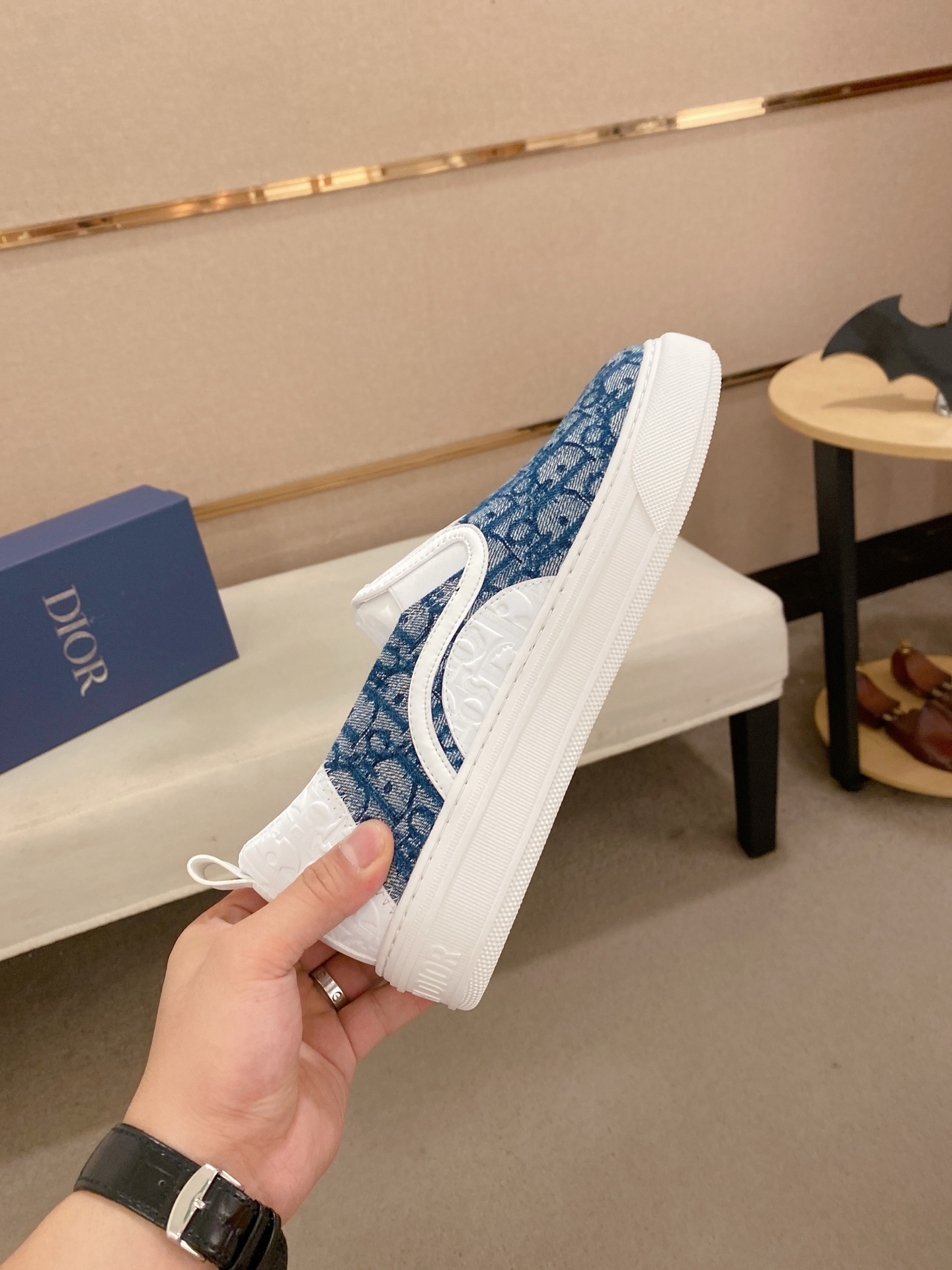 Dior Men's Slip-On Sneakers in Signature Oblique Canvas and Calfskin 6 i1745220581785 9856 0 4
