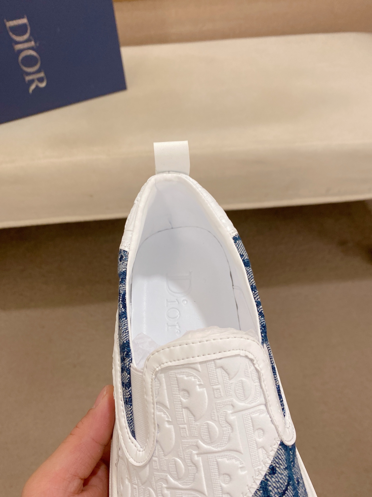 Dior Men's Slip-On Sneakers in Signature Oblique Canvas and Calfskin 7 i1745220581861 309 0 5
