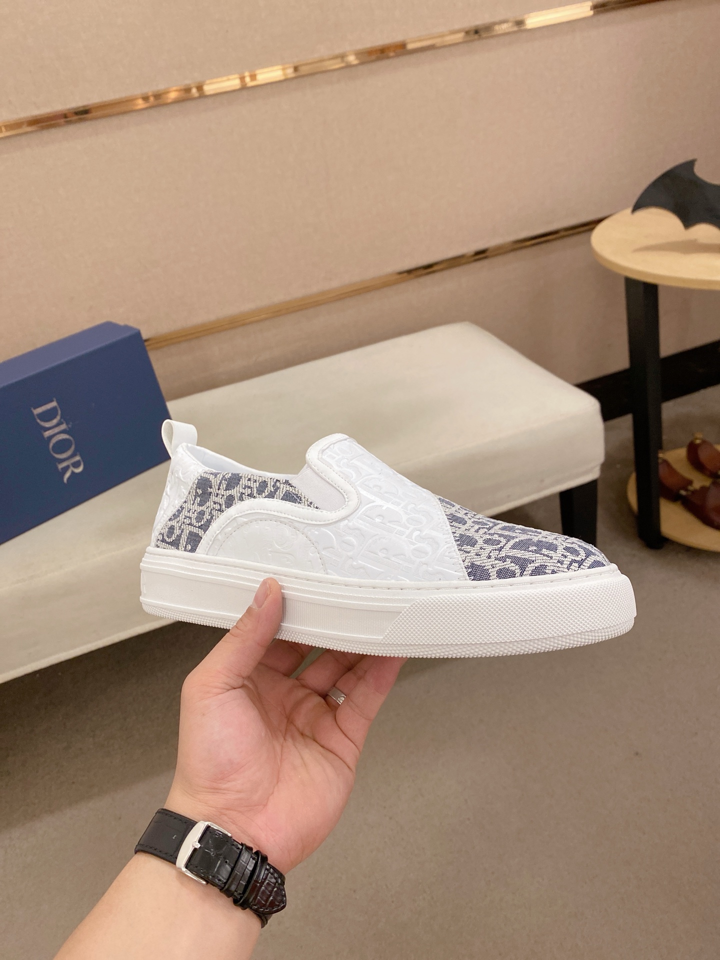 Dior Men's Slip-On Sneakers in Signature Oblique Canvas and Leather 5 i1745220602465 9425 0 3