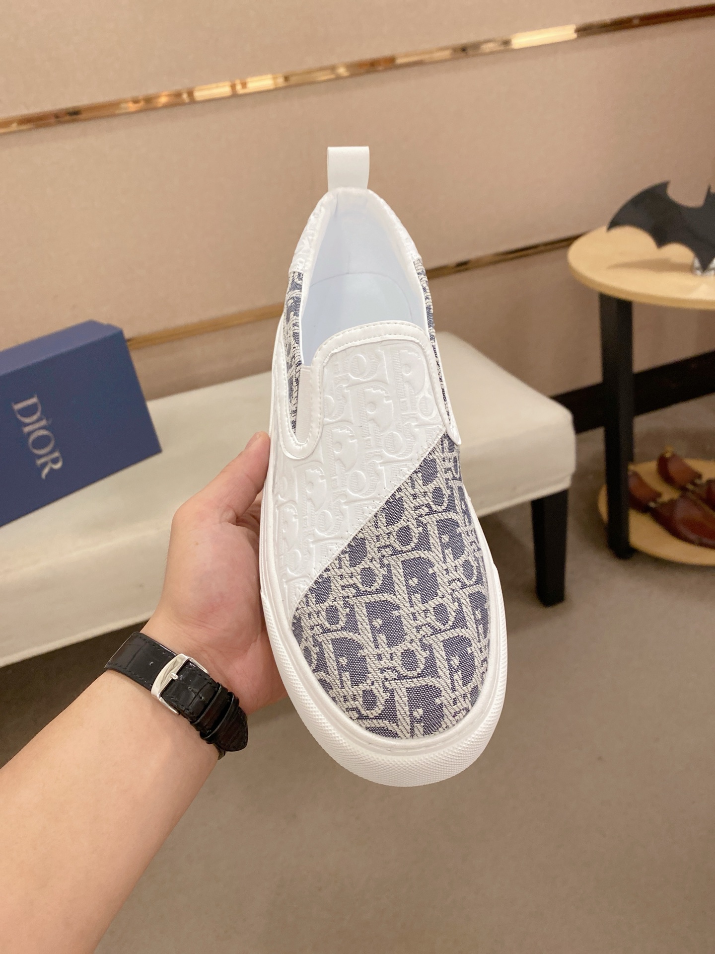 Dior Men's Slip-On Sneakers in Signature Oblique Canvas and Leather 3 i1745220602506 7372 0 1