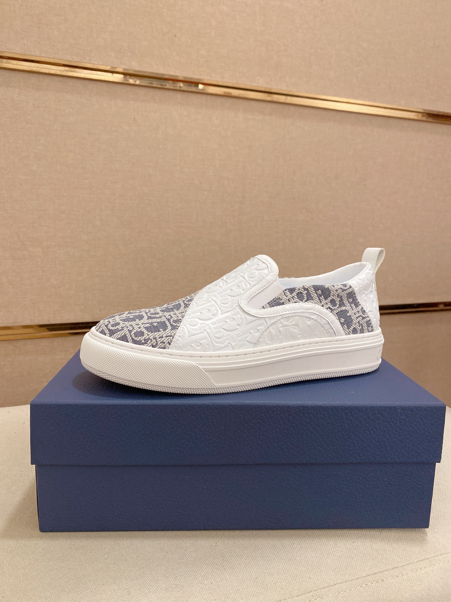 Dior Men's Slip-On Sneakers in Signature Oblique Canvas and Leather 2 i1745220603341 2035 0 0