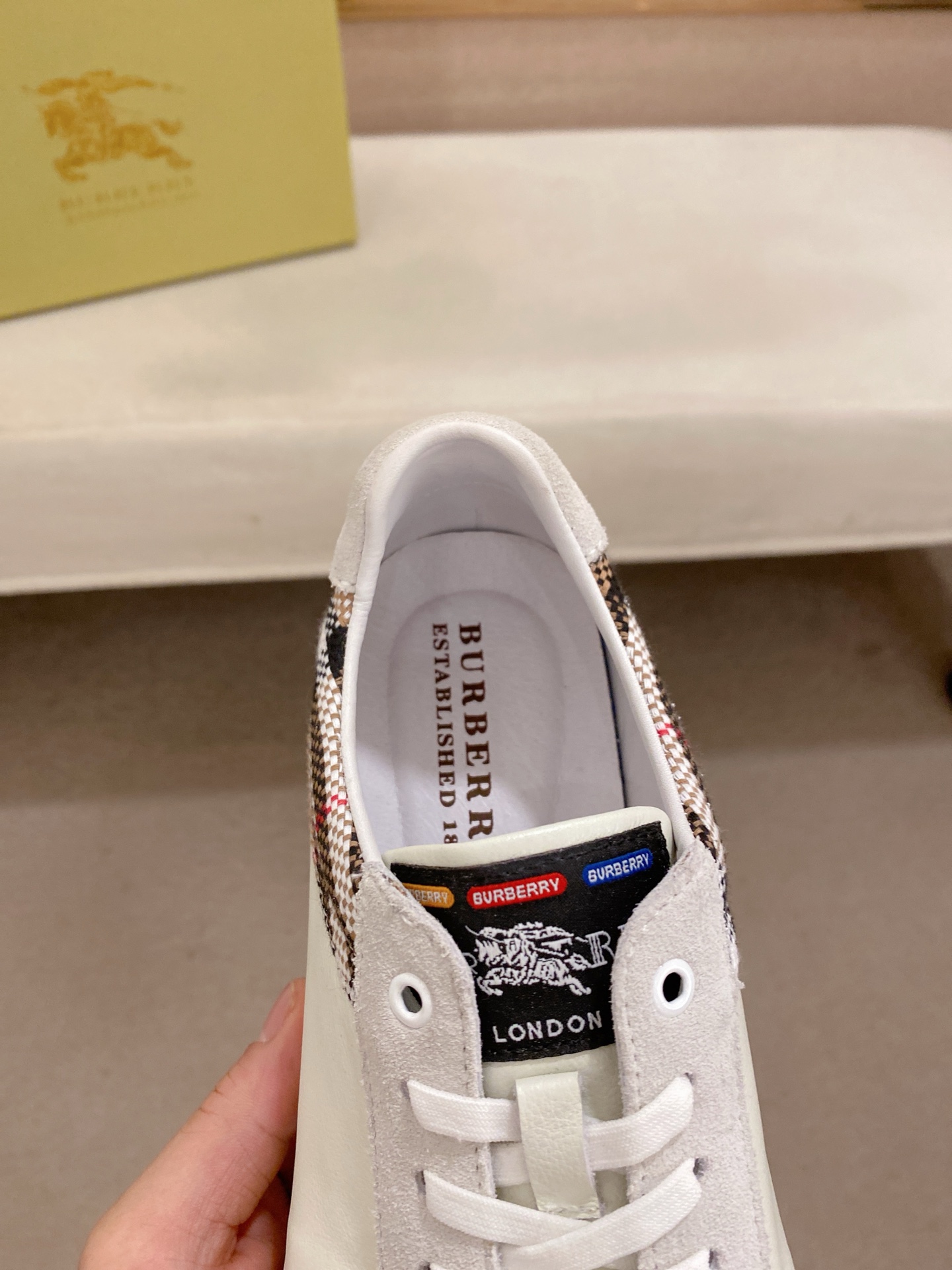 Burberry Men's Leather & Check Trim Sneakers, Sizes 38-44, Authentic Quality 7 i1745302177006 5400 0 5