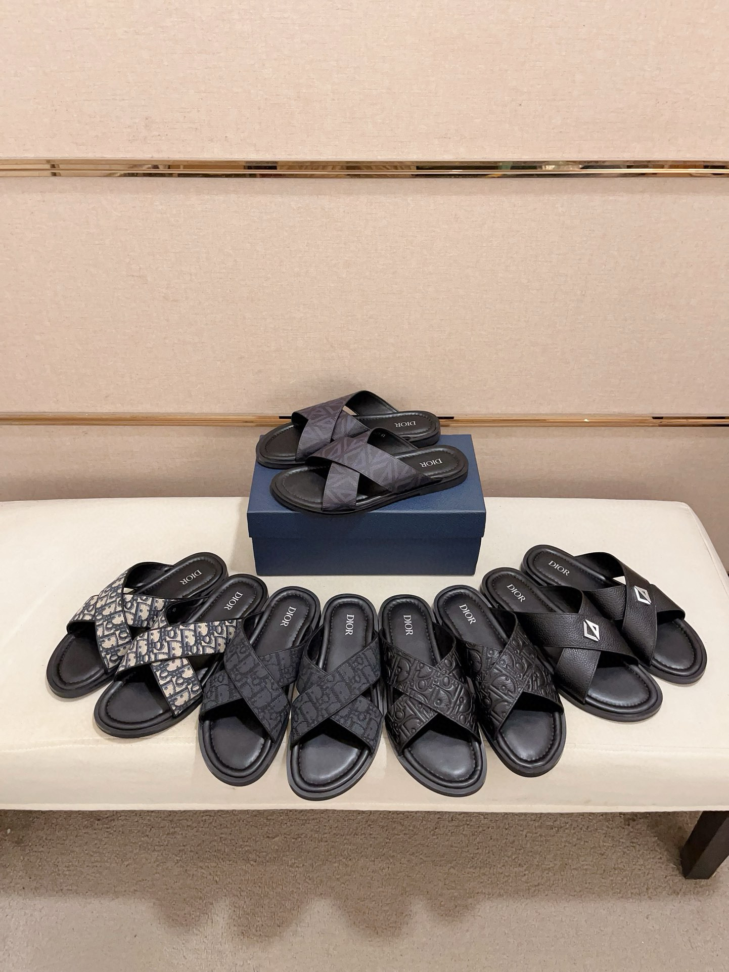 Dior Men's D-Way Sandal in Black Dior Oblique Embossed Leather, Size 38-45 10 i1745303076173 3887 0 8