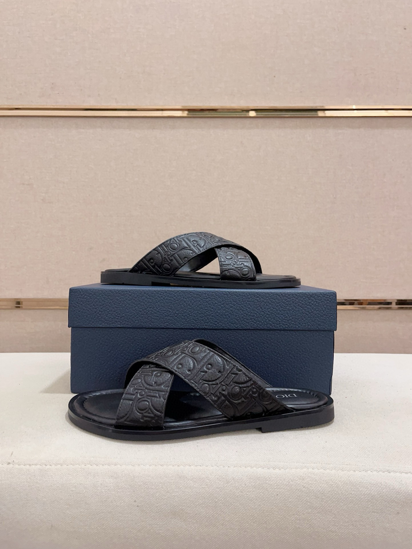 Dior Men's D-Way Sandal in Black Dior Oblique Embossed Leather, Size 38-45 7 i1745303076173 6638 0 5