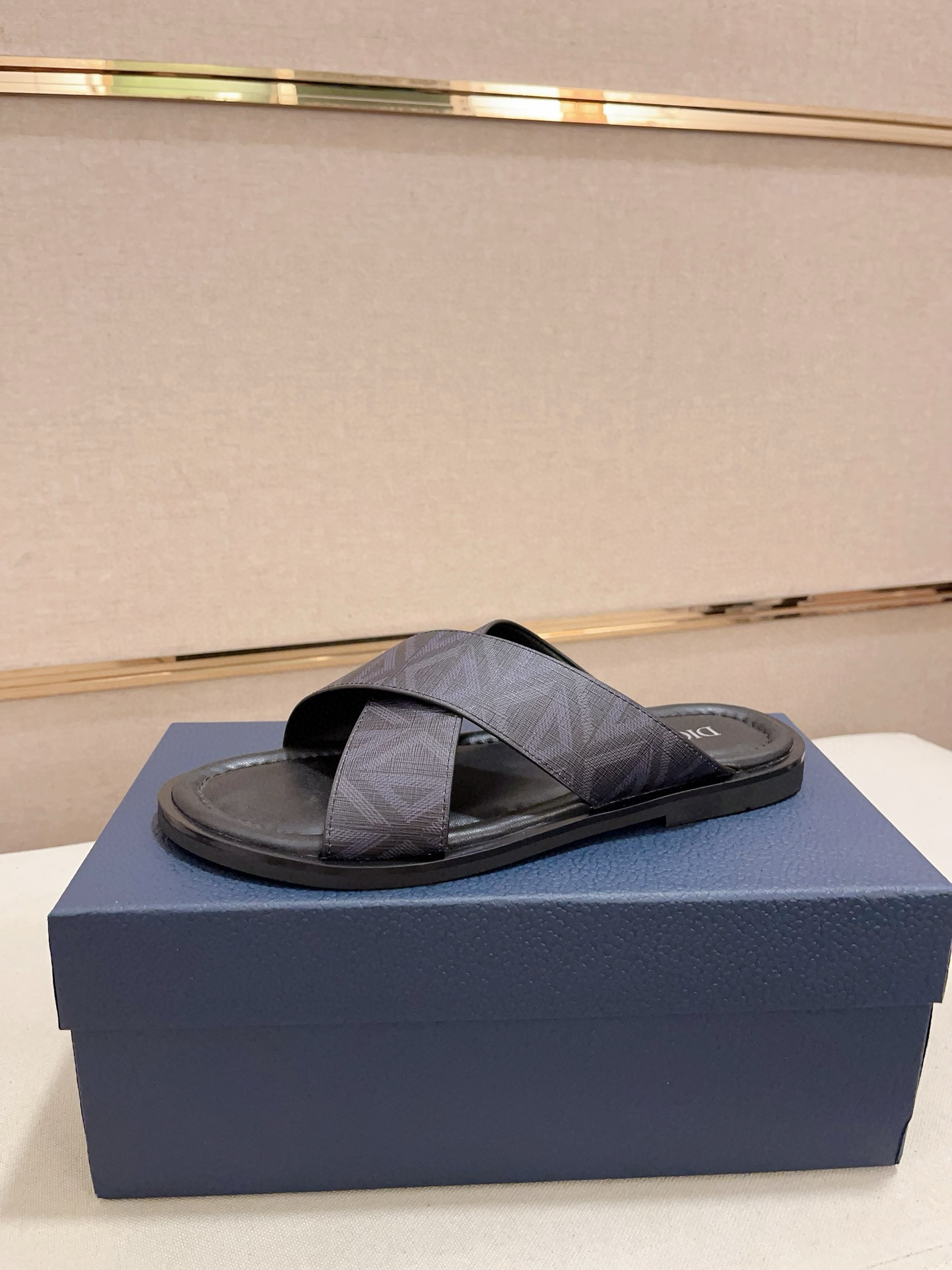 DIOR Men's Sandals Cross Design Imported Leather, Comfortable & Stylish 1 DIOR Men's Sandals Cross Design Imported Leather, Comfortable & Stylish