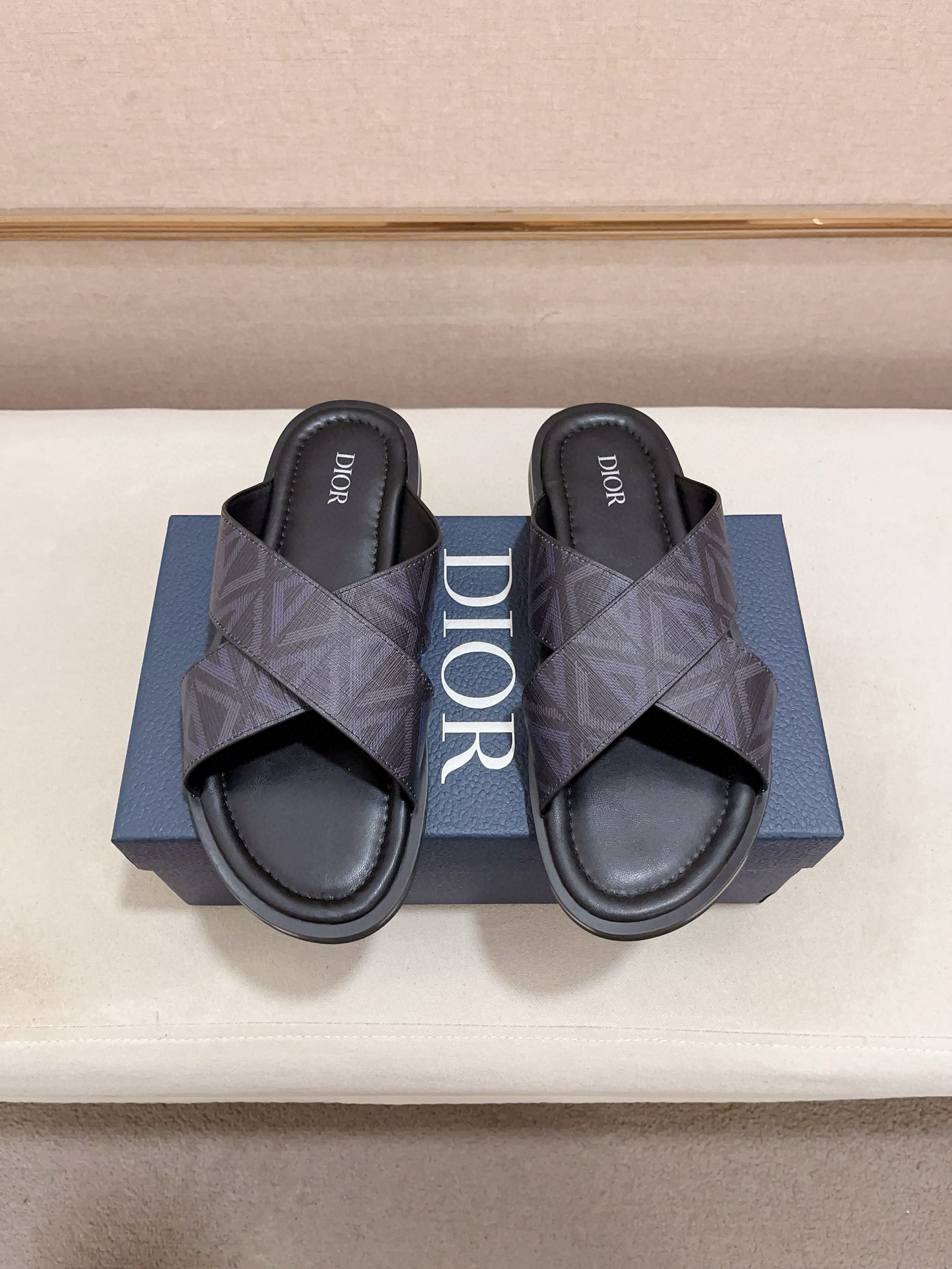 DIOR Men's Sandals Cross Design Imported Leather, Comfortable & Stylish 8 i1745303152001 9977 0 6