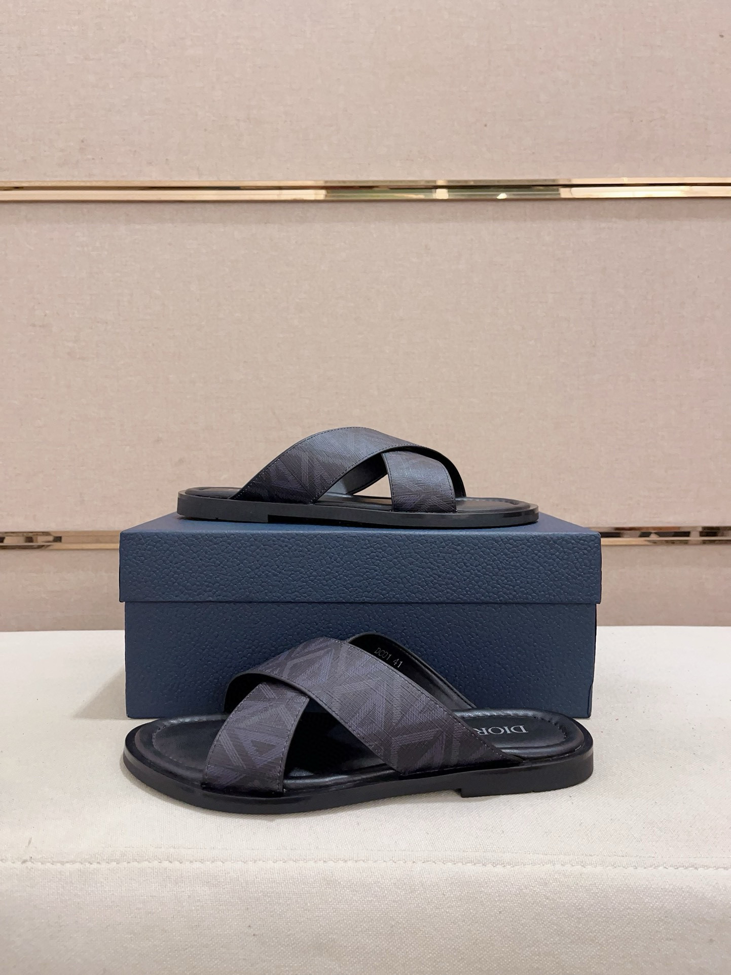 DIOR Men's Sandals Cross Design Imported Leather, Comfortable & Stylish 7 i1745303152348 2975 0 5