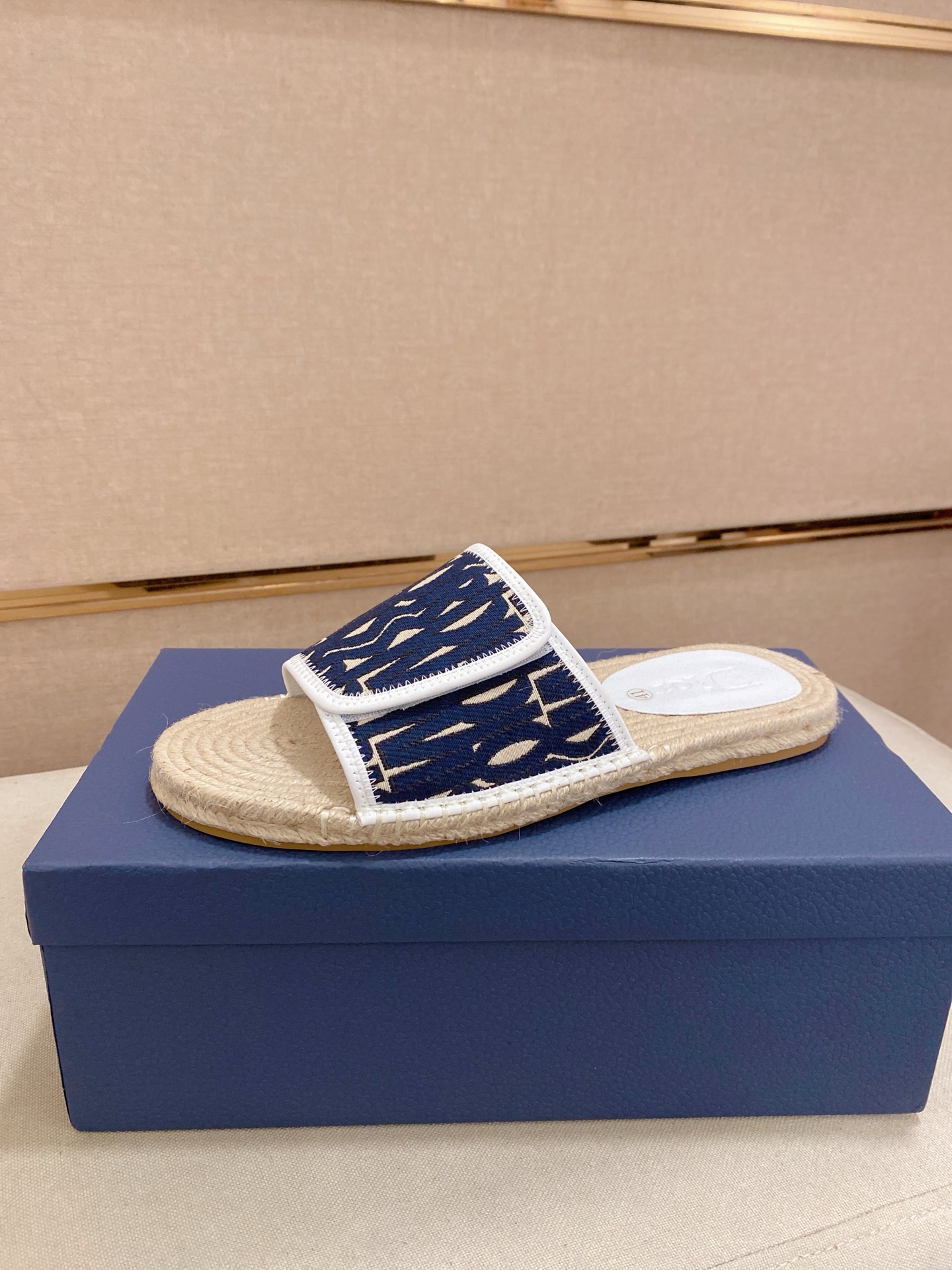 Dior Men's Blue Oblique Pattern Espadrille Sandals, Sizes 38-44 1 Dior Men's Blue Oblique Pattern Espadrille Sandals, Sizes 38-44