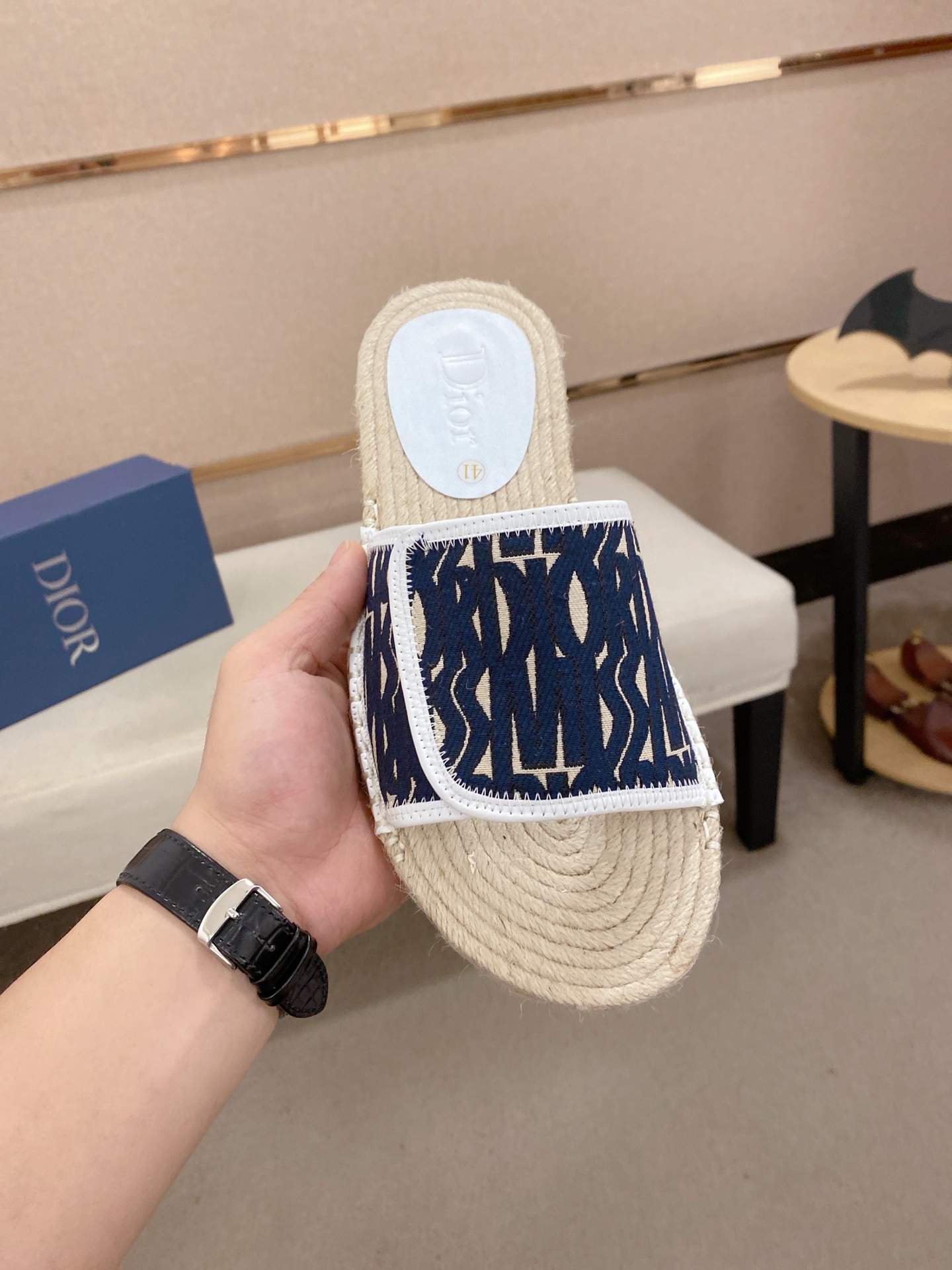 Dior Men's Blue Oblique Pattern Espadrille Sandals, Sizes 38-44 3 i1745737489125 662 0 1